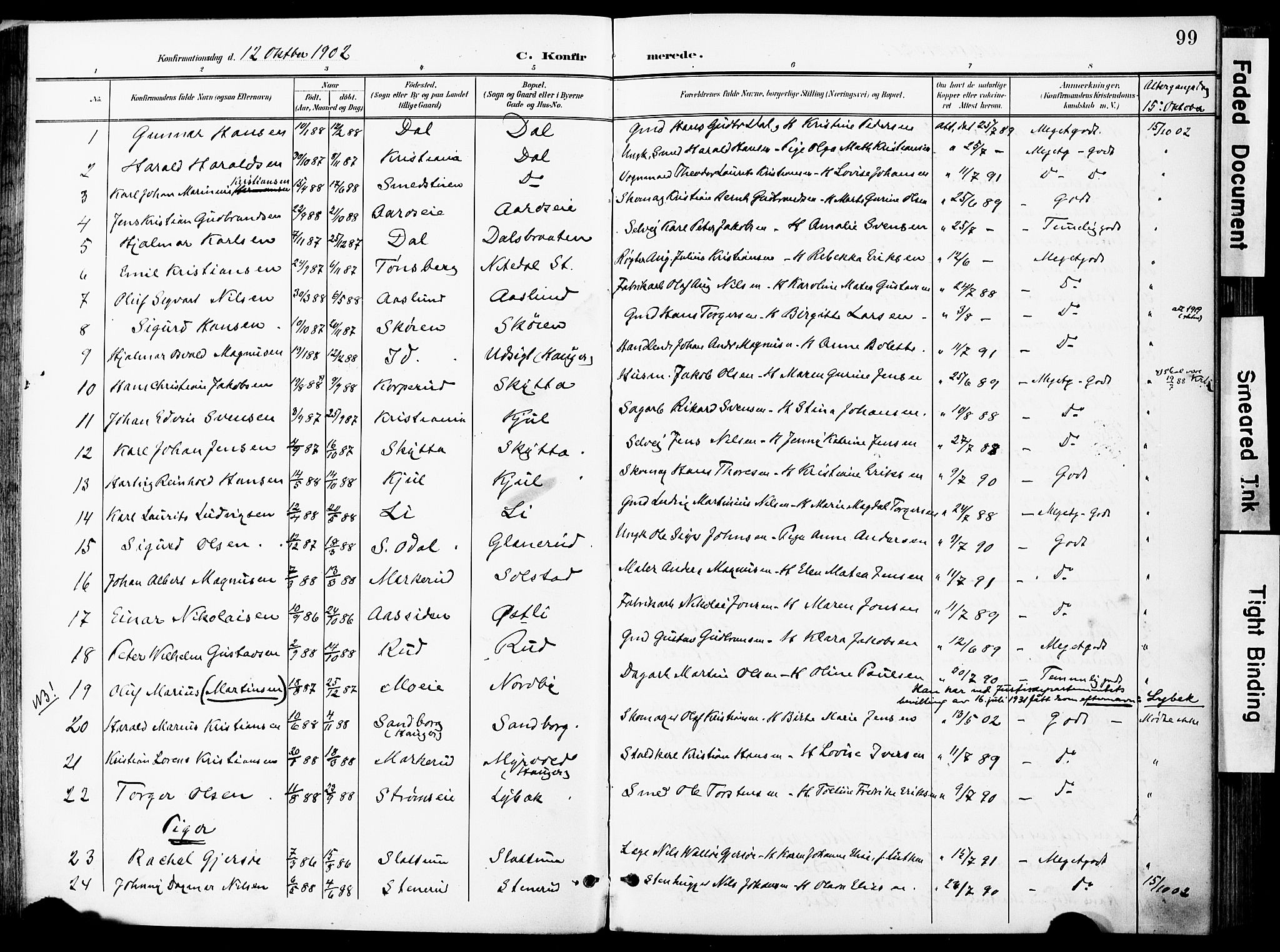 Nittedal prestekontor Kirkebøker, AV/SAO-A-10365a/F/Fa/L0008: Ministerialbok nr. I 8, 1902-1926, s. 99
