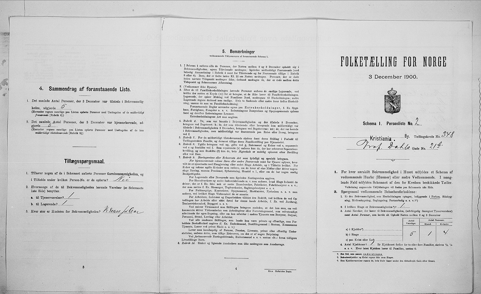 SAO, Folketelling 1900 for 0301 Kristiania kjøpstad, 1900, s. 73249