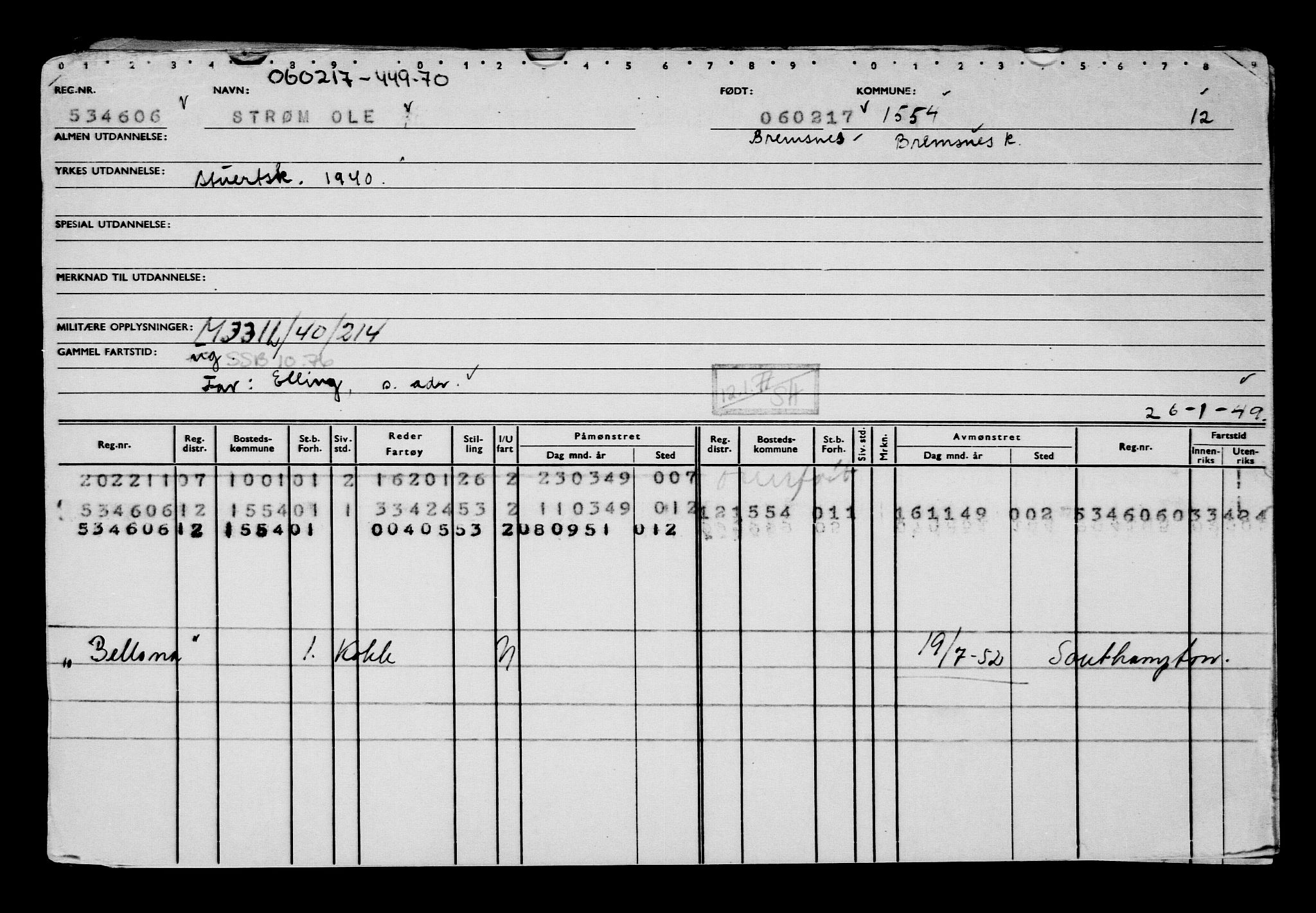 Direktoratet for sjømenn, AV/RA-S-3545/G/Gb/L0145: Hovedkort, 1917, s. 724