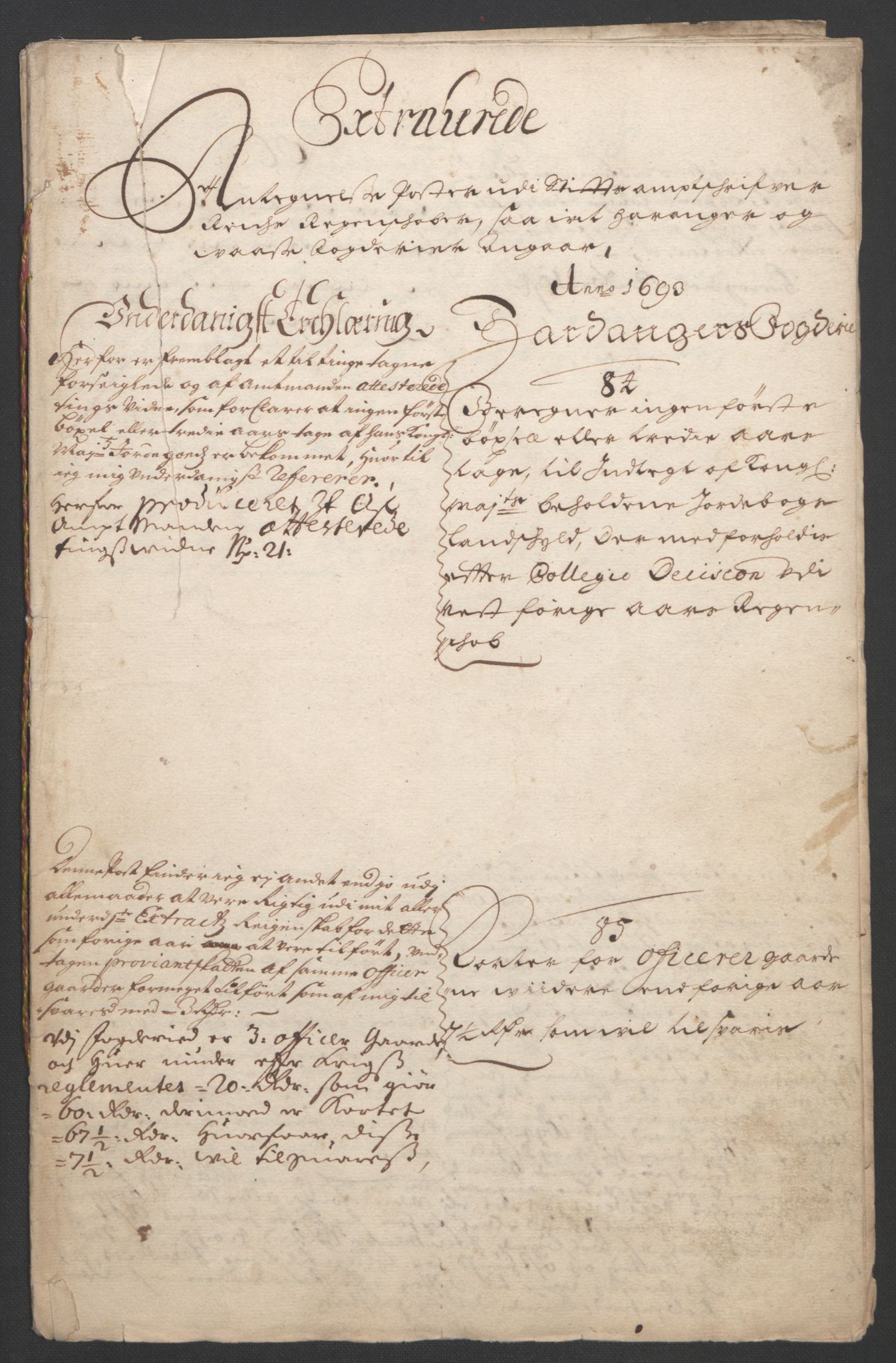 Rentekammeret inntil 1814, Reviderte regnskaper, Fogderegnskap, AV/RA-EA-4092/R48/L2975: Fogderegnskap Sunnhordland og Hardanger, 1694, s. 349