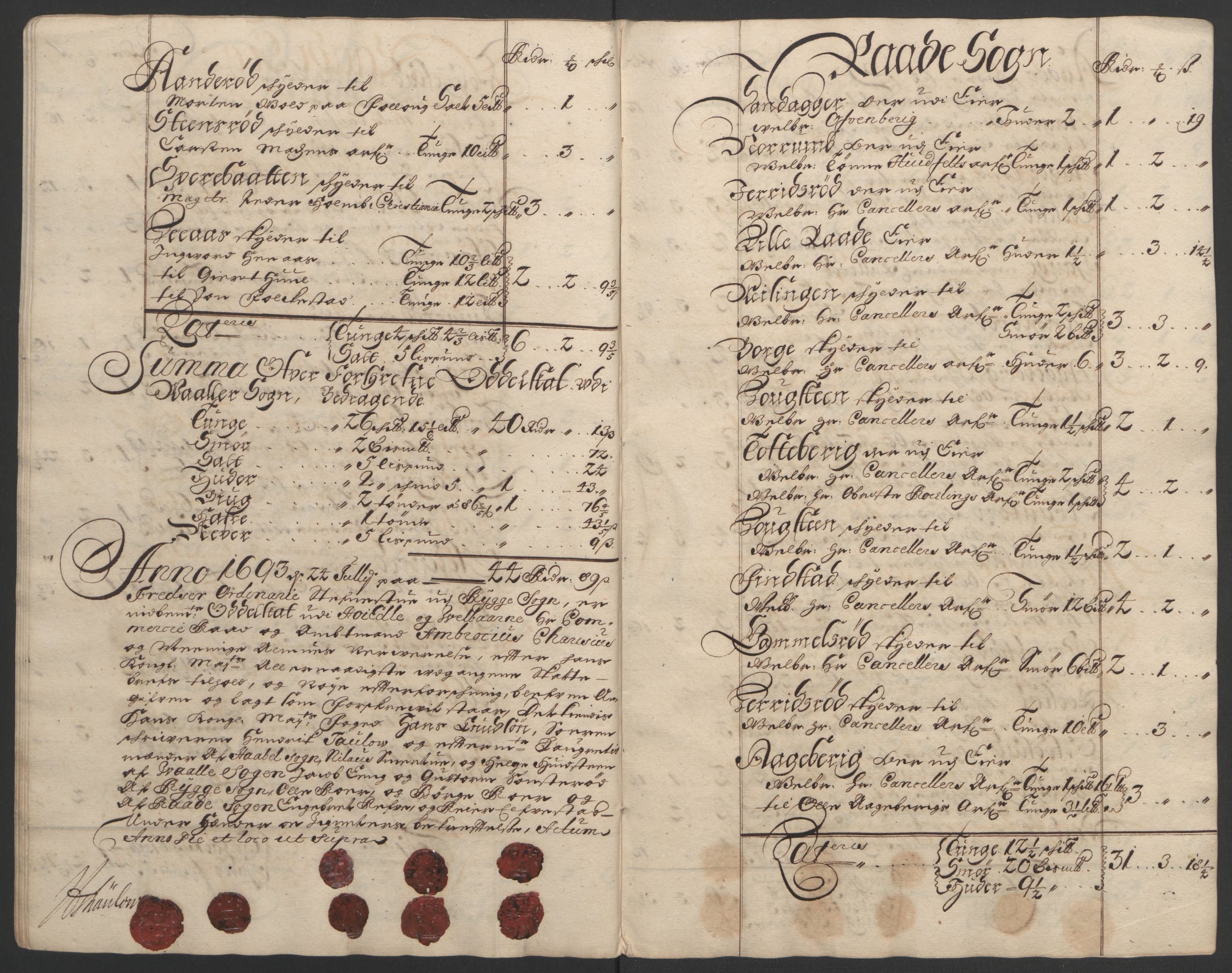 Rentekammeret inntil 1814, Reviderte regnskaper, Fogderegnskap, AV/RA-EA-4092/R02/L0108: Fogderegnskap Moss og Verne kloster, 1692-1693, s. 303