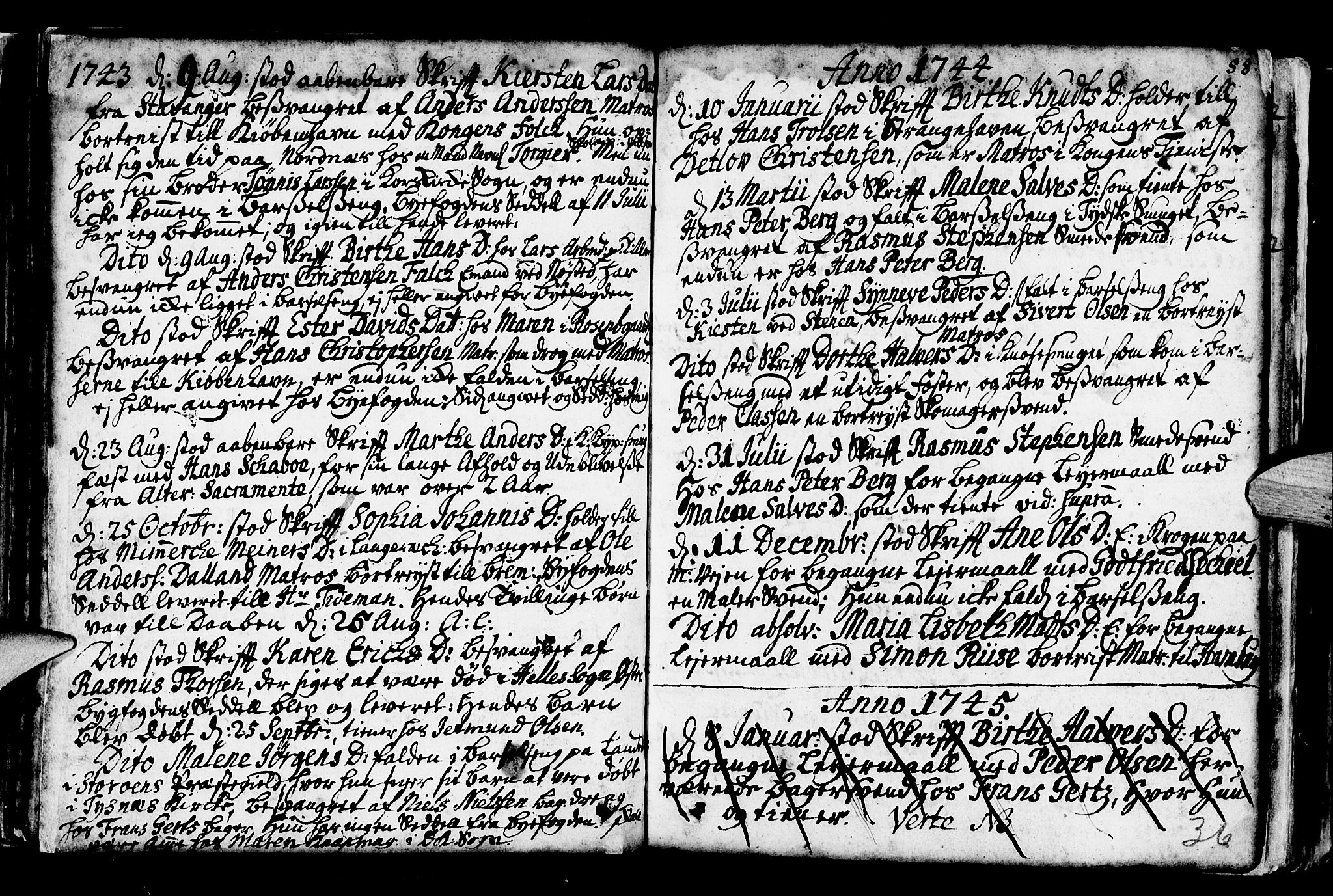 Nykirken Sokneprestembete, AV/SAB-A-77101/H/Haa/L0001: Ministerialbok nr. A 1, 1668-1820, s. 36
