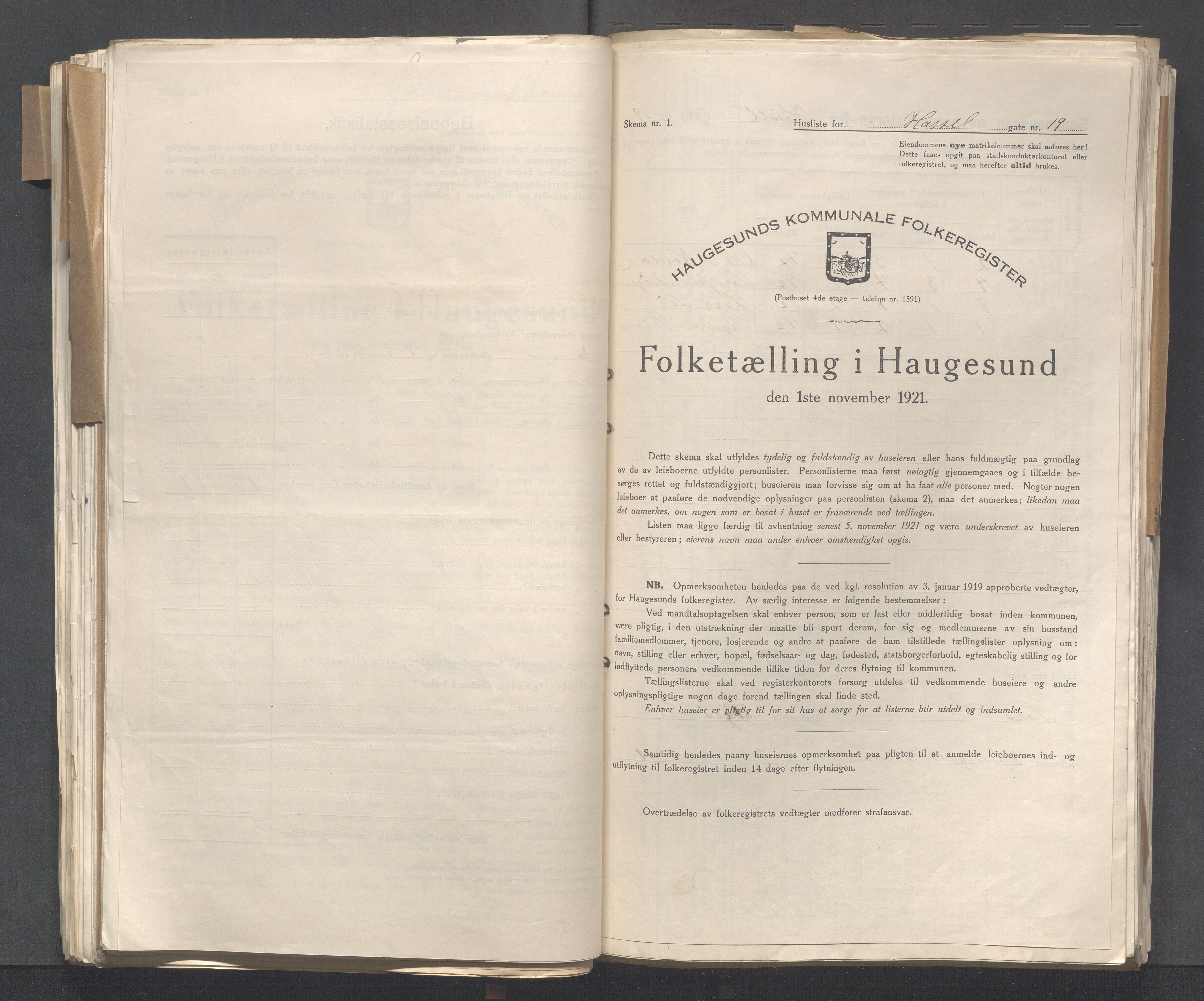 IKAR, Kommunal folketelling 1.11.1921 for Haugesund, 1921, s. 6016