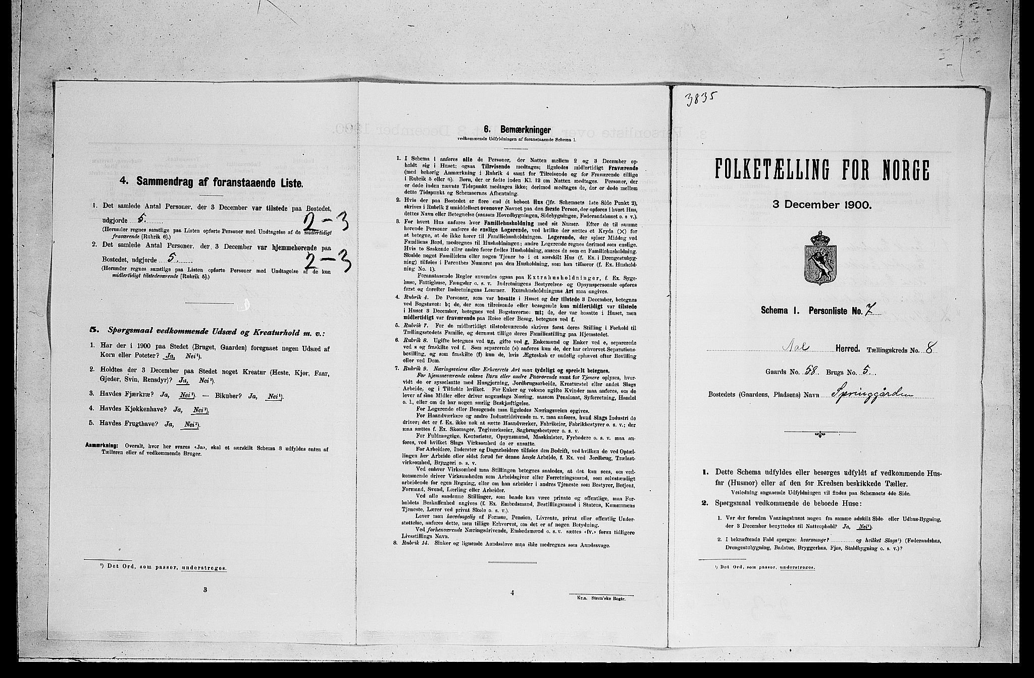 RA, Folketelling 1900 for 0619 Ål herred, 1900, s. 695