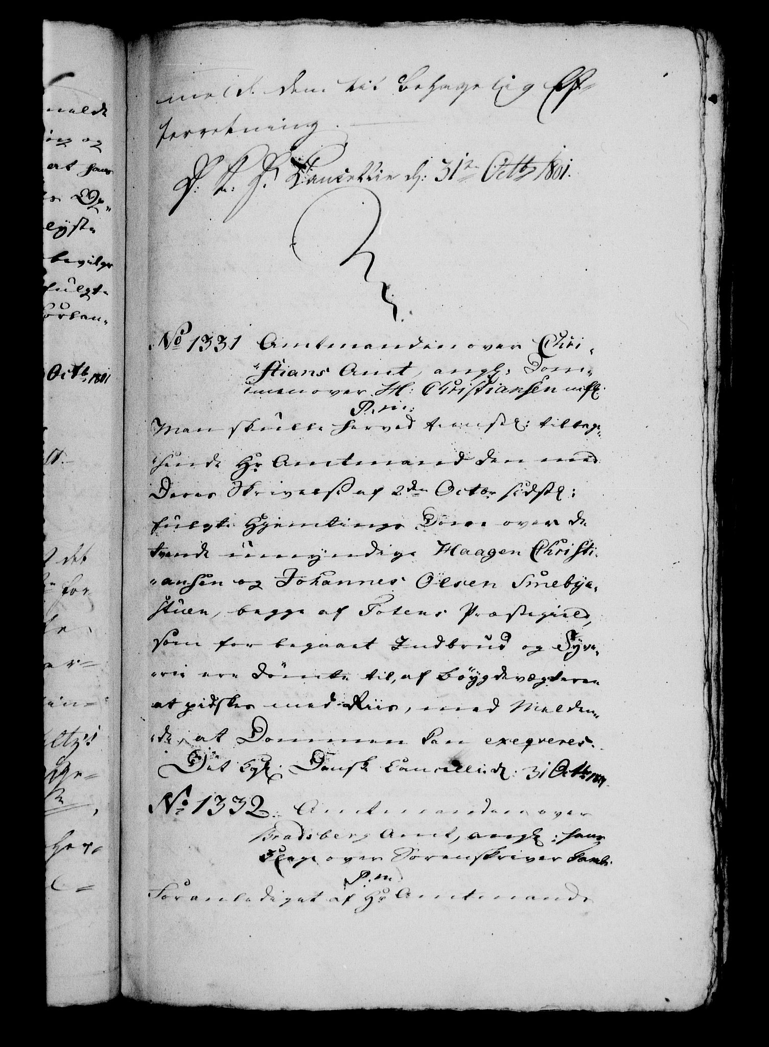 Danske Kanselli 1800-1814, AV/RA-EA-3024/H/Hg/Hga/Hgaa/L0004: Brevbok, 1801