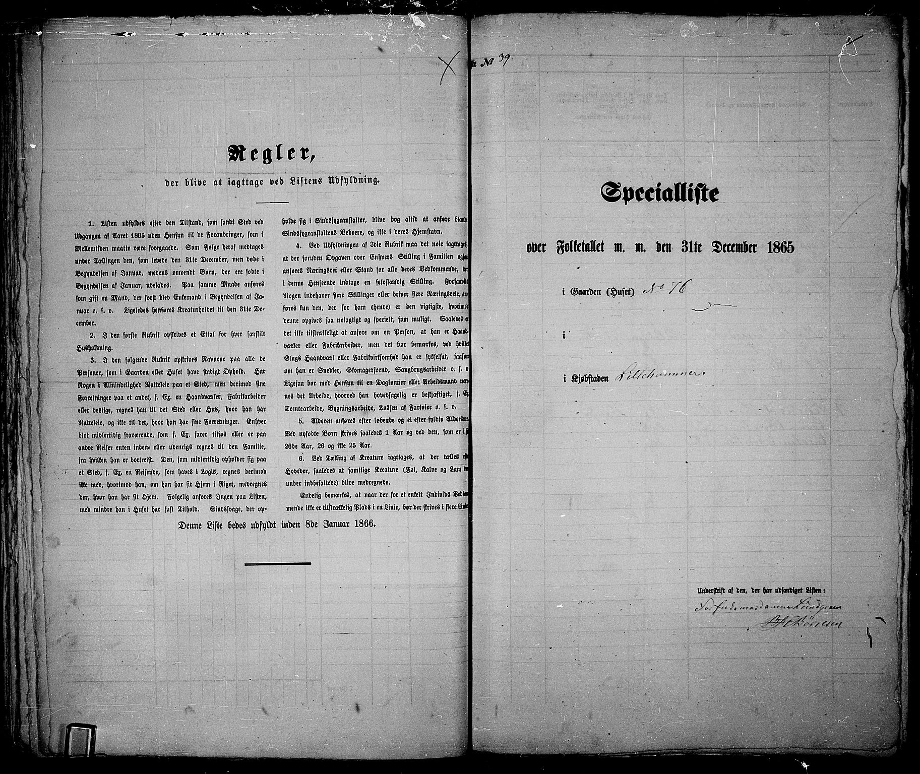 RA, Folketelling 1865 for 0501B Fåberg prestegjeld, Lillehammer kjøpstad, 1865, s. 84