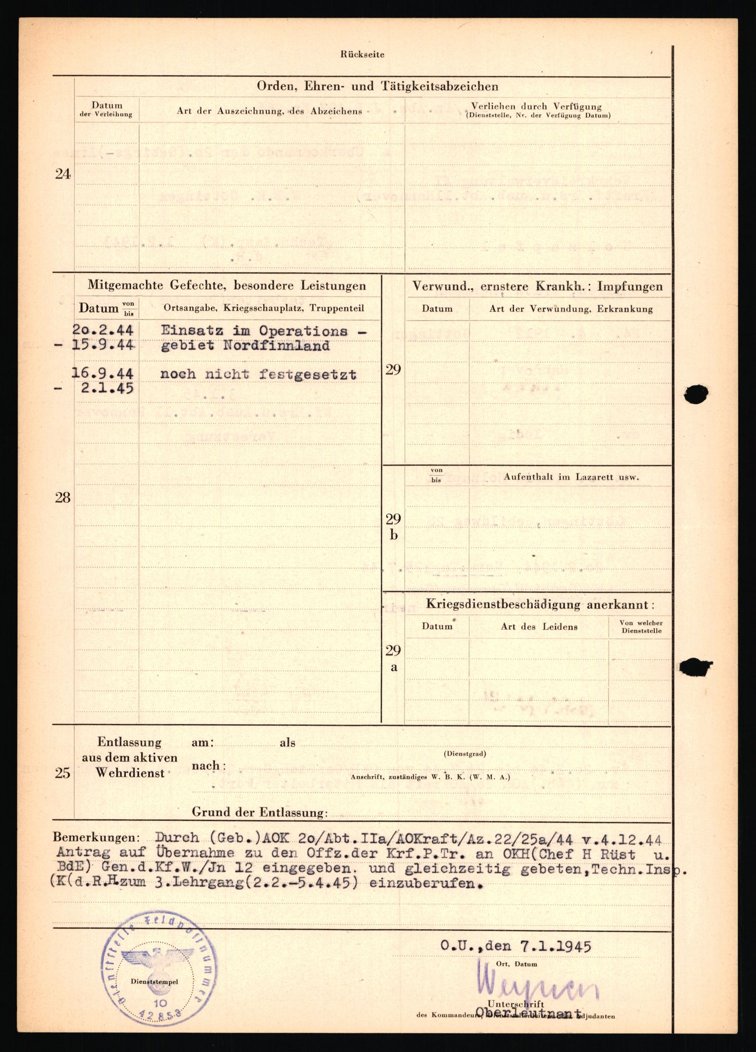 Forsvarets Overkommando. 2 kontor. Arkiv 11.4. Spredte tyske arkivsaker, AV/RA-RAFA-7031/D/Dar/Dara/L0018: Personalbøker, 1940-1945, s. 686