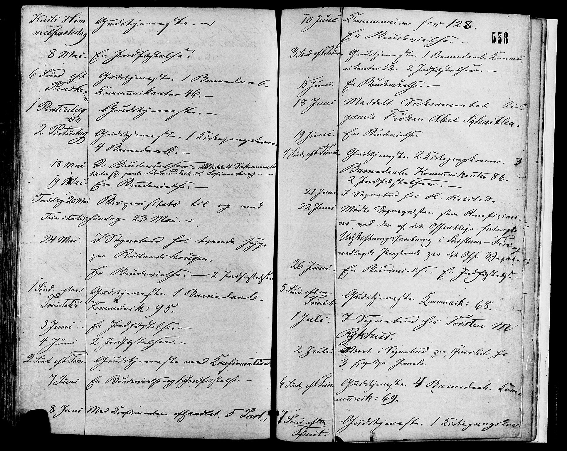 Sør-Fron prestekontor, AV/SAH-PREST-010/H/Ha/Haa/L0002: Ministerialbok nr. 2, 1864-1880, s. 538