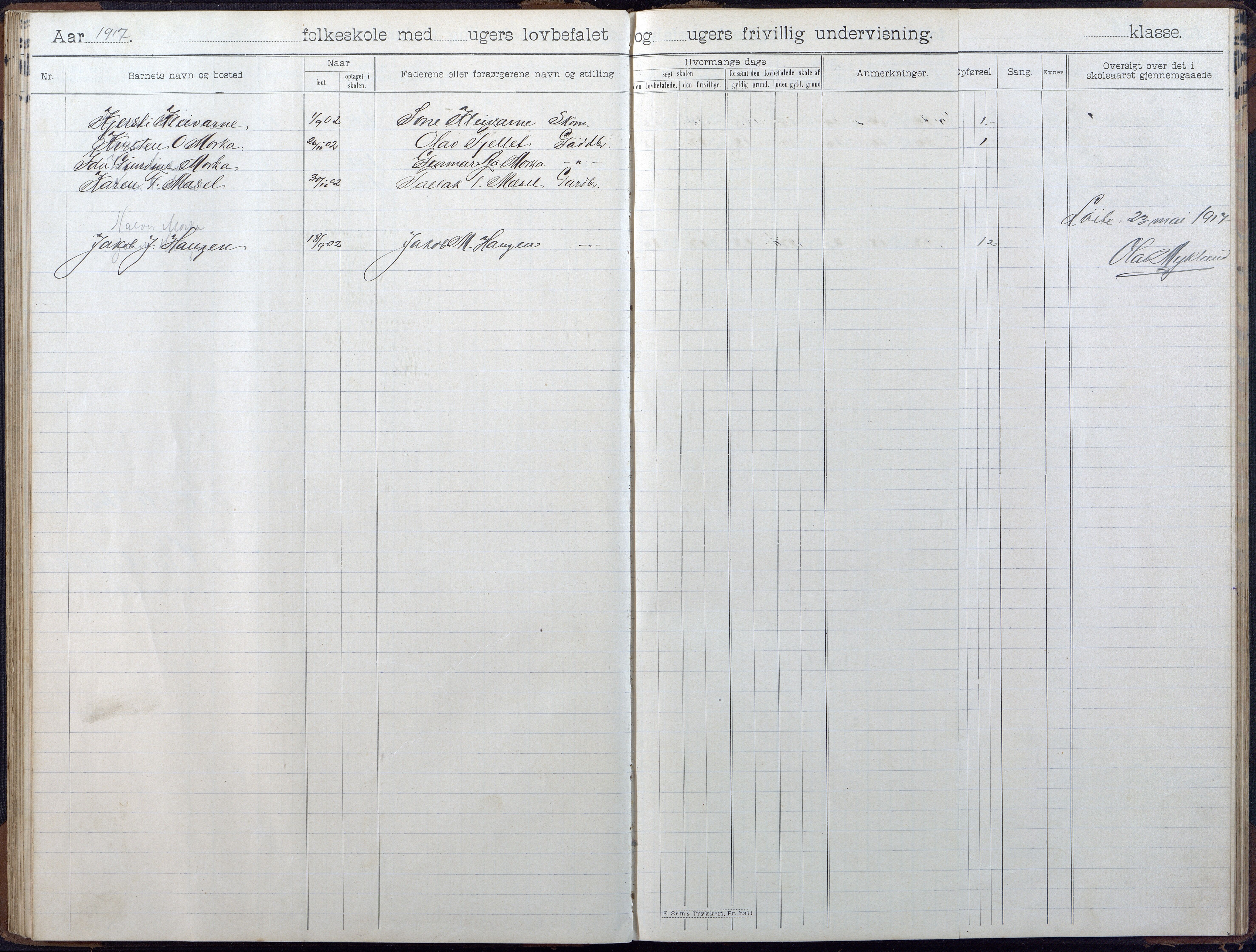 Gjerstad Kommune, Løite Skole, AAKS/KA0911-550c/F02/L0002: Skoleprotokoll, 1903-1921