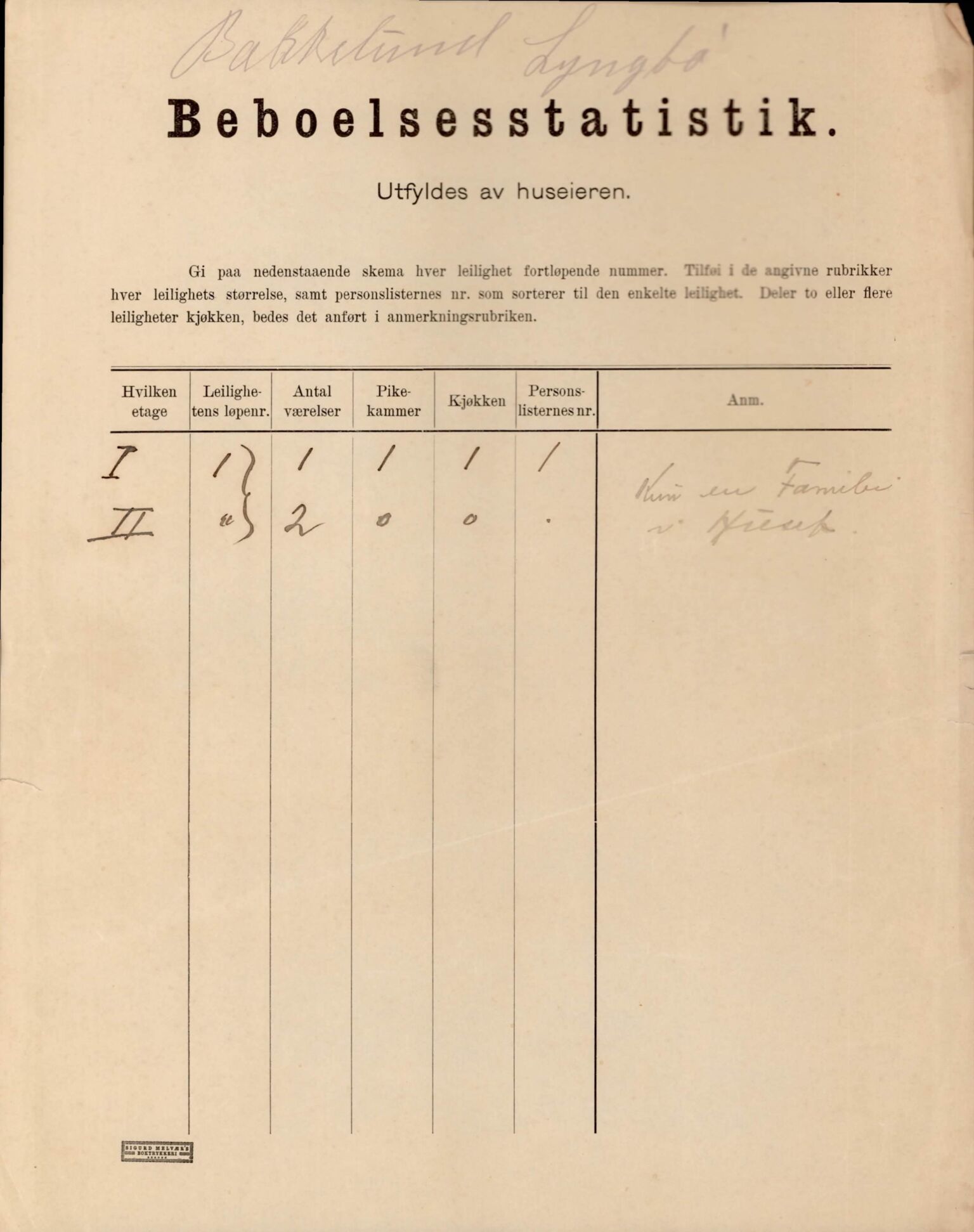 Laksevåg kommune. Folkeregisteret, BBA/A-1586/E/Ea/L0001: Folketellingskjema 1920, 1920, s. 74