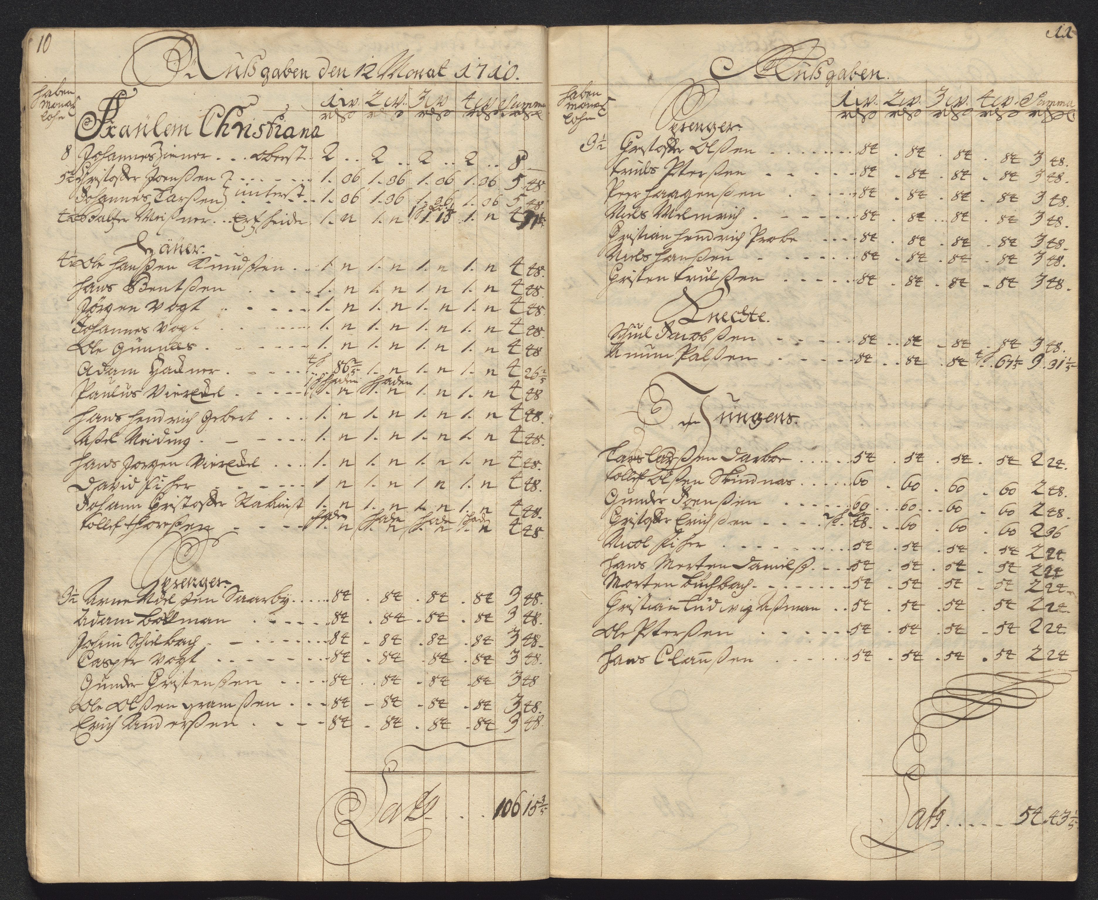 Kongsberg Sølvverk 1623-1816, AV/SAKO-EA-3135/001/D/Dc/Dcd/L0099: Utgiftsregnskap for gruver m.m., 1710, s. 539