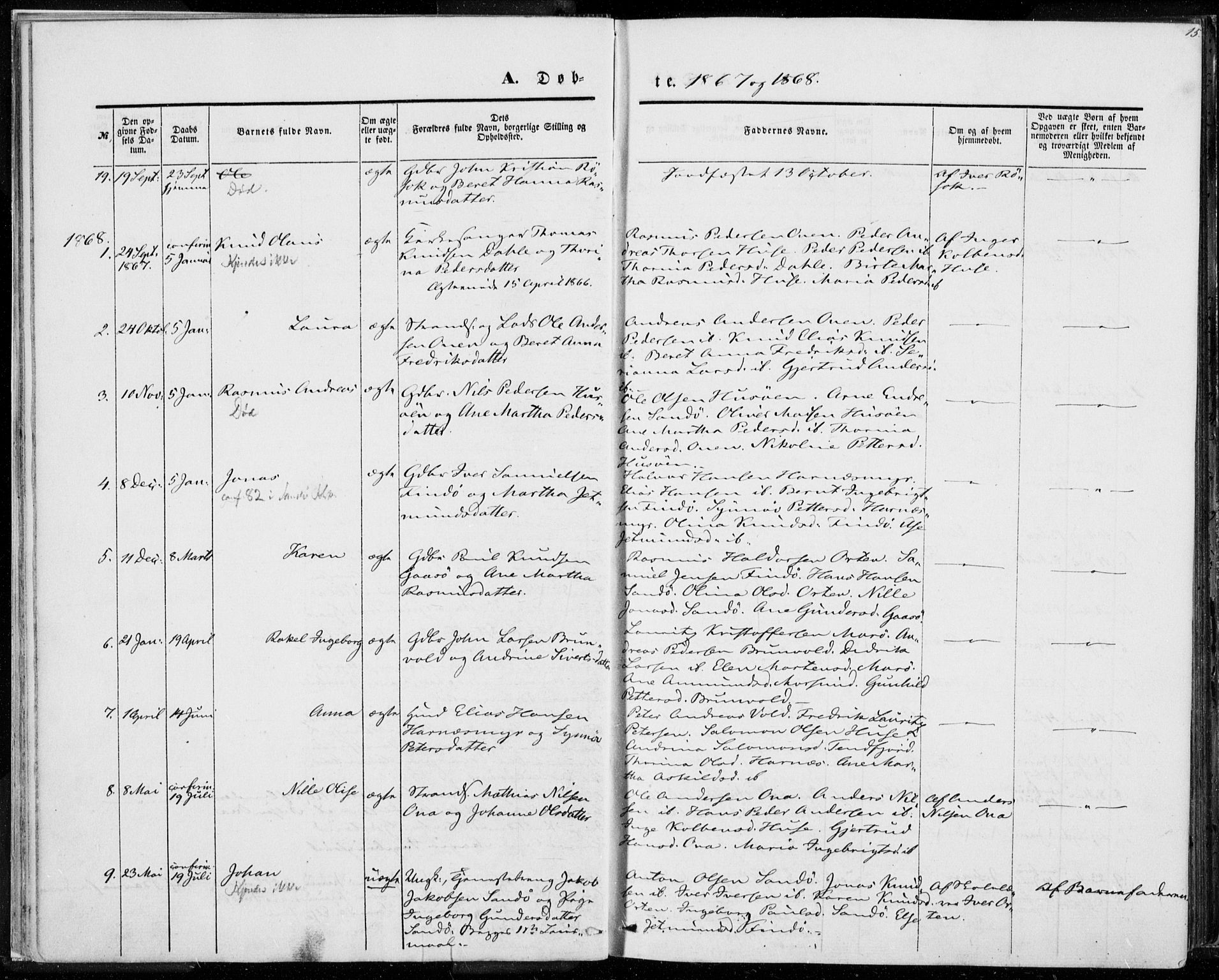 Ministerialprotokoller, klokkerbøker og fødselsregistre - Møre og Romsdal, SAT/A-1454/561/L0728: Ministerialbok nr. 561A02, 1858-1878, s. 15