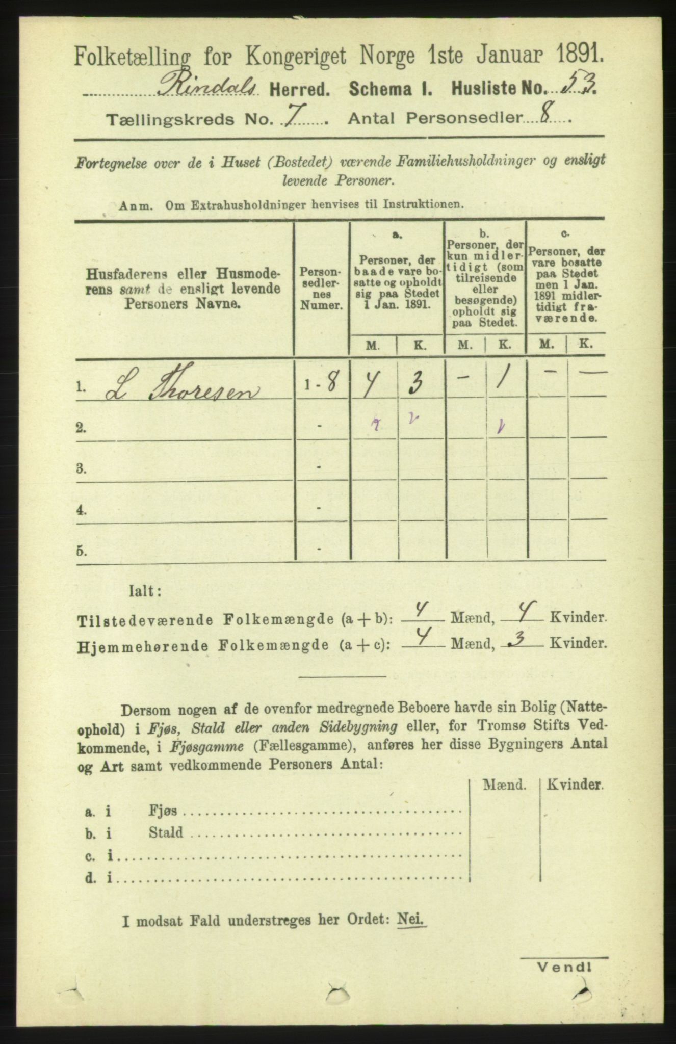 RA, Folketelling 1891 for 1567 Rindal herred, 1891, s. 2016