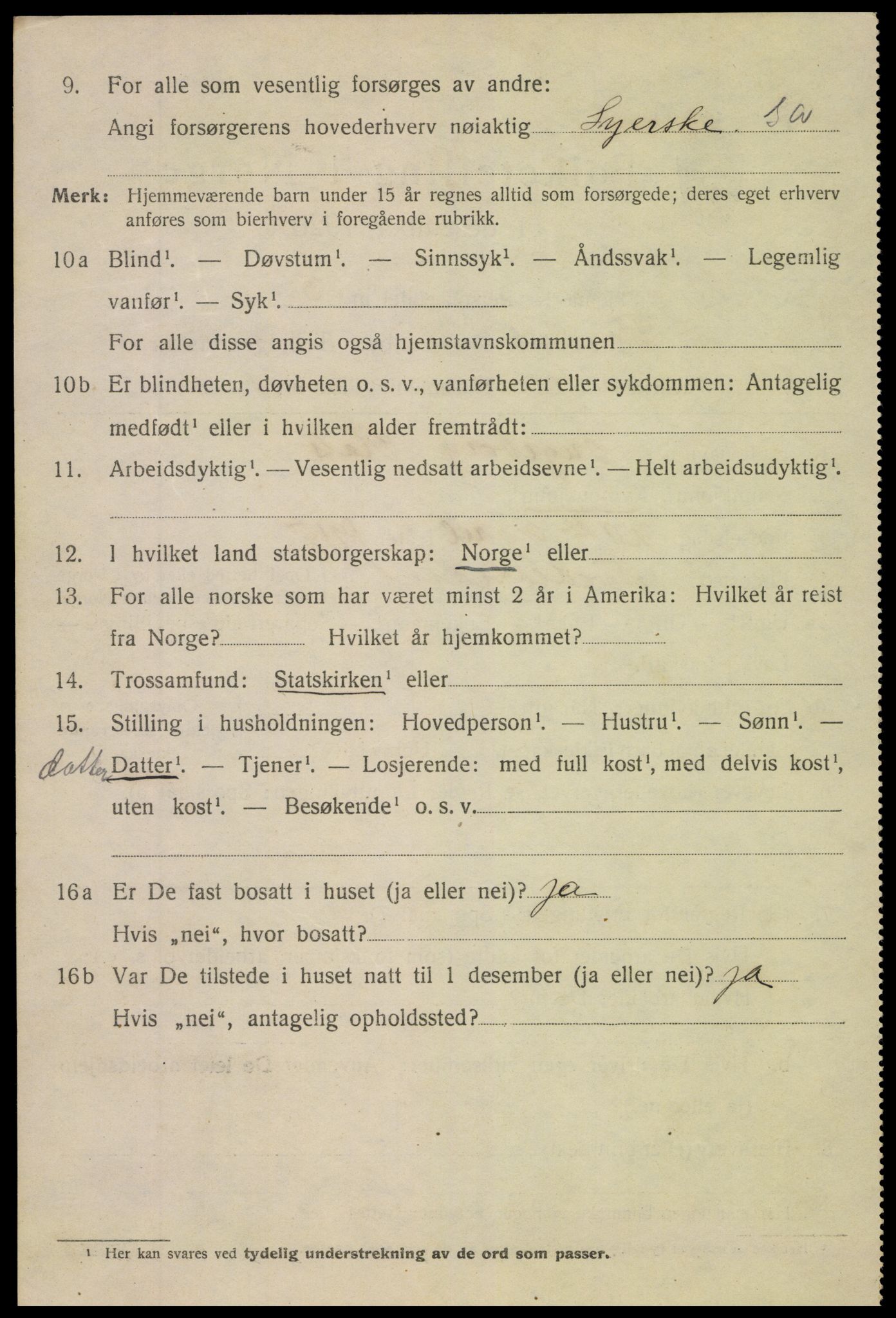 SAK, Folketelling 1920 for 0902 Tvedestrand ladested, 1920, s. 1724