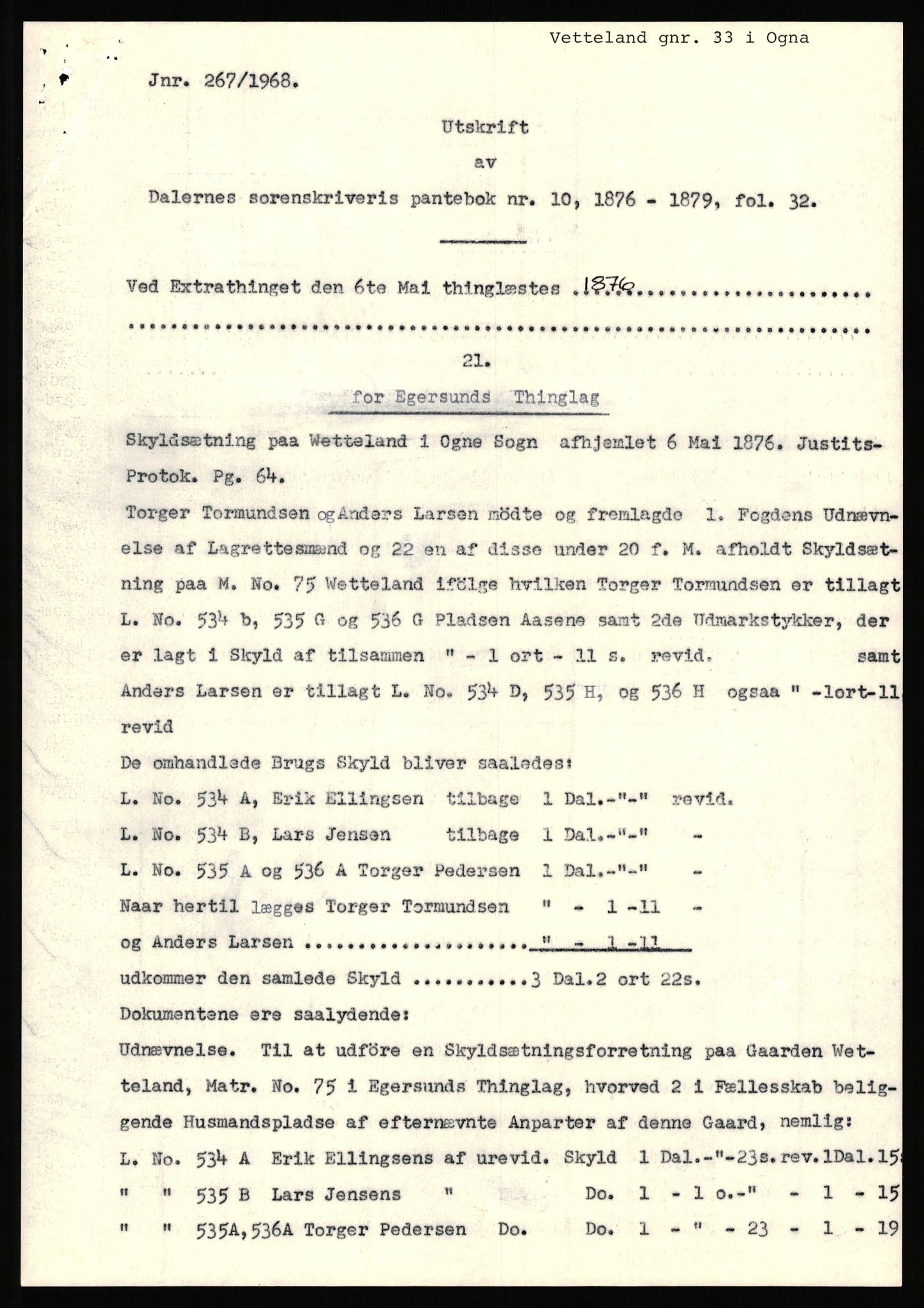 Statsarkivet i Stavanger, SAST/A-101971/03/Y/Yj/L0094: Avskrifter sortert etter gårdsnavn: Vetrhus - Vik i Nerstrand, 1750-1930, s. 114