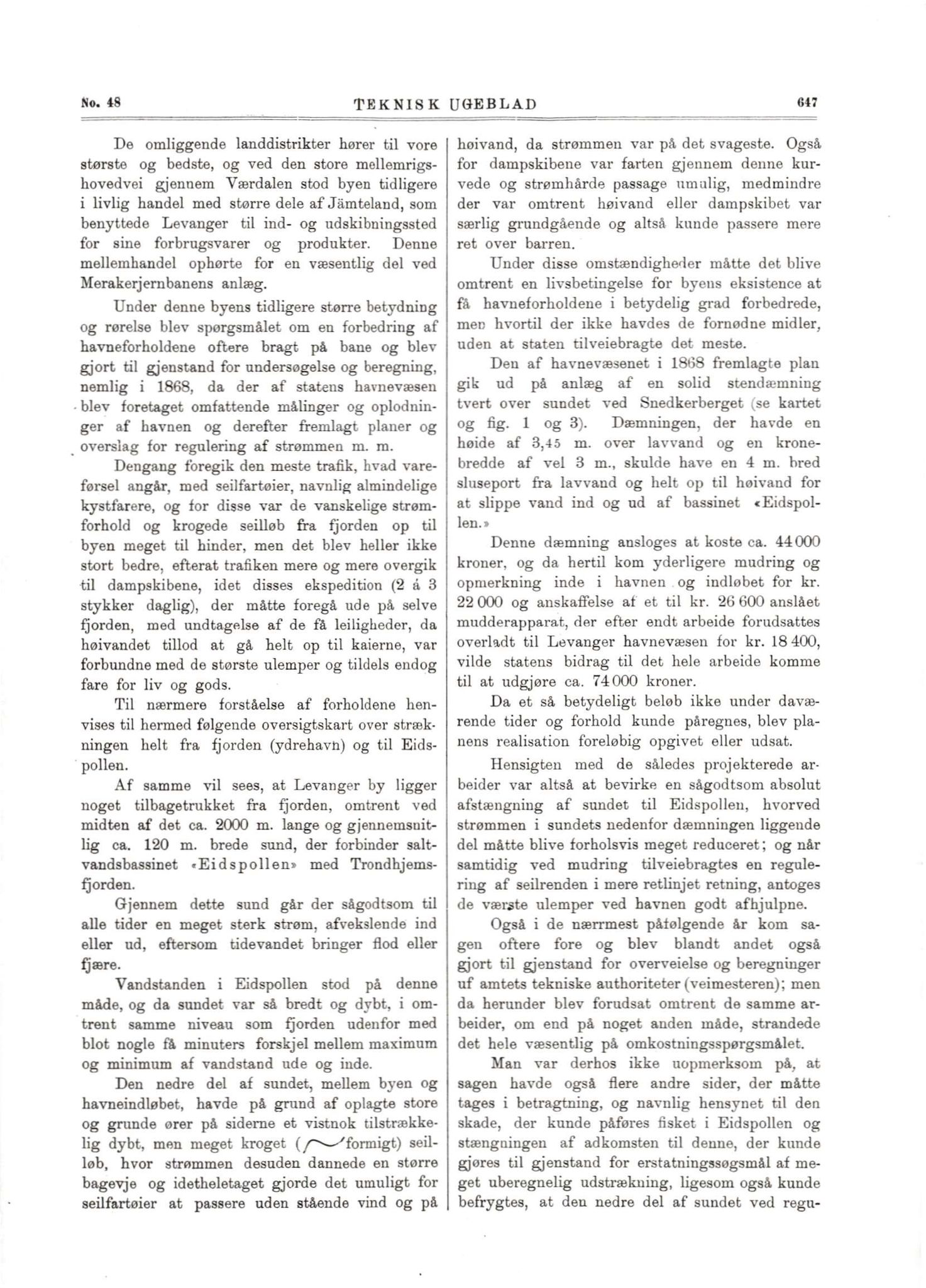 Bård Toldnes samling - lokalia fra Levanger, TIKA/PA-1549/G/L0013: Kopier av Teknisk Ukeblad, 1898