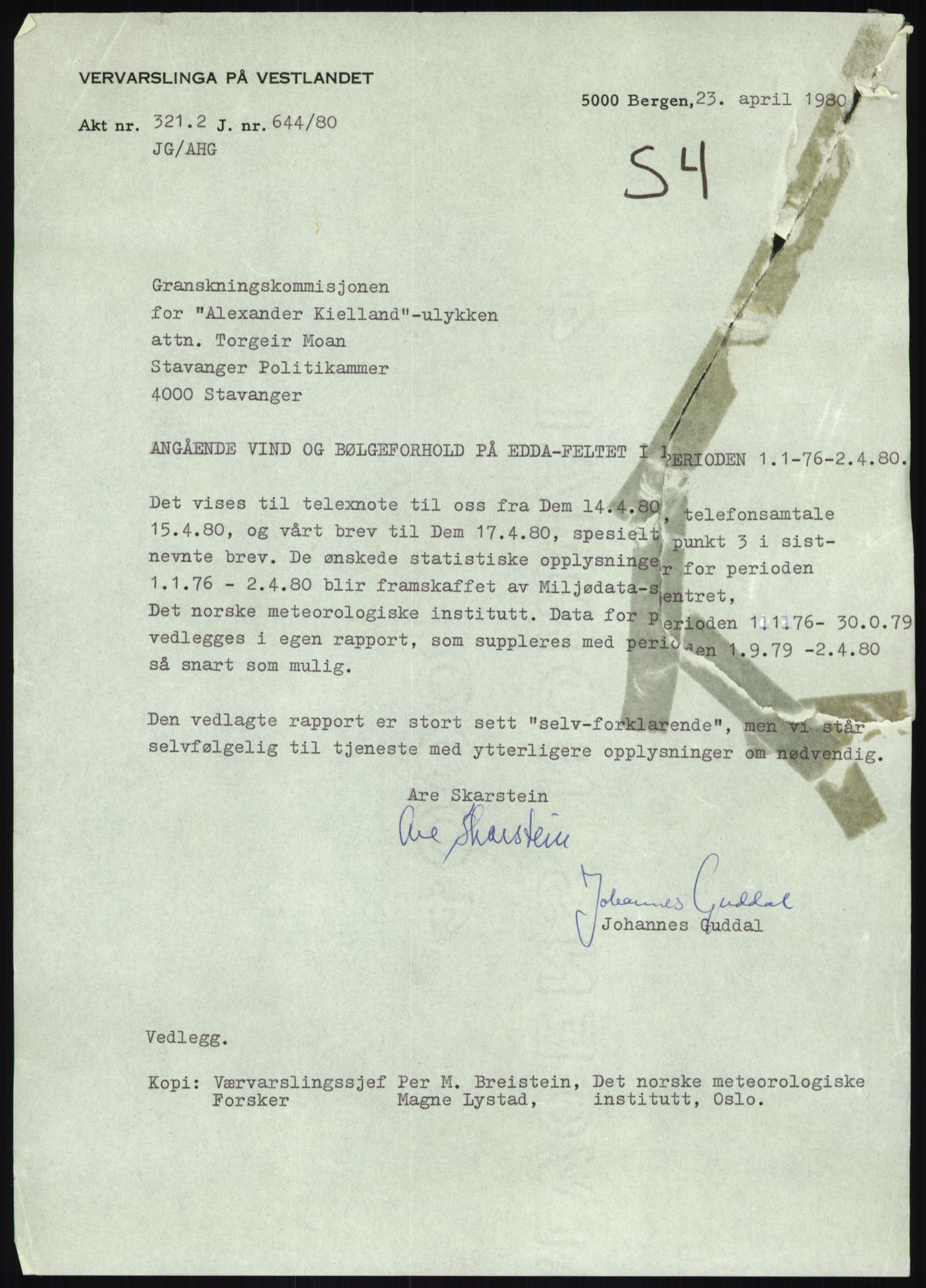 Justisdepartementet, Granskningskommisjonen ved Alexander Kielland-ulykken 27.3.1980, AV/RA-S-1165/D/L0019: S Værforhold (Doku.liste + S1-S5 av 5)/ T (T1-T2)/ U Stabilitet (Doku.liste + U1-U5 av 5), 1980-1981, s. 140
