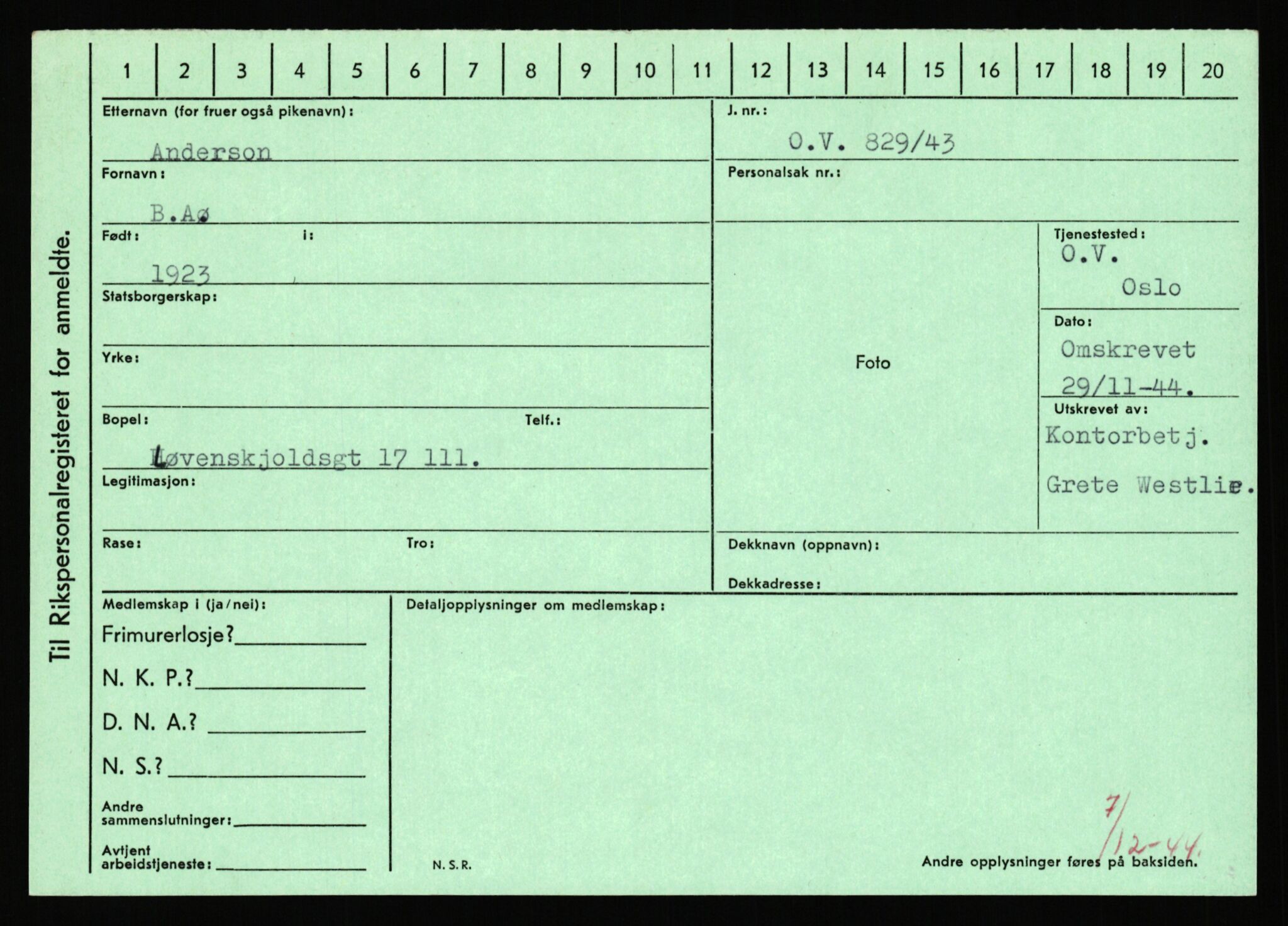 Statspolitiet - Hovedkontoret / Osloavdelingen, AV/RA-S-1329/C/Ca/L0001: Aabakken - Armann, 1943-1945, s. 3629