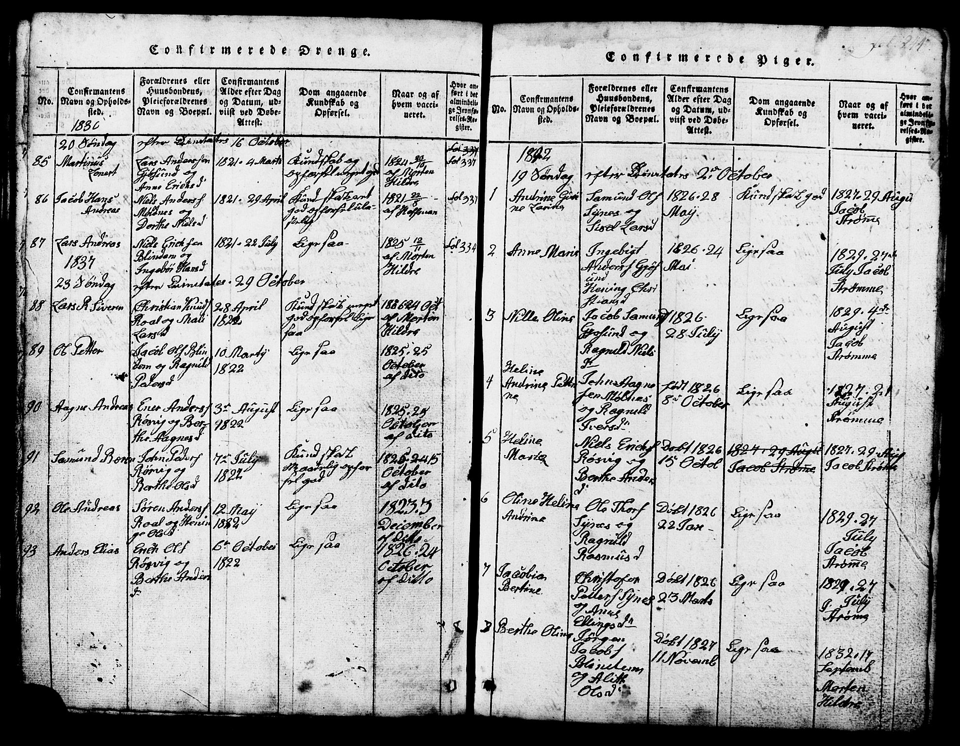 Ministerialprotokoller, klokkerbøker og fødselsregistre - Møre og Romsdal, AV/SAT-A-1454/537/L0520: Klokkerbok nr. 537C01, 1819-1868, s. 244