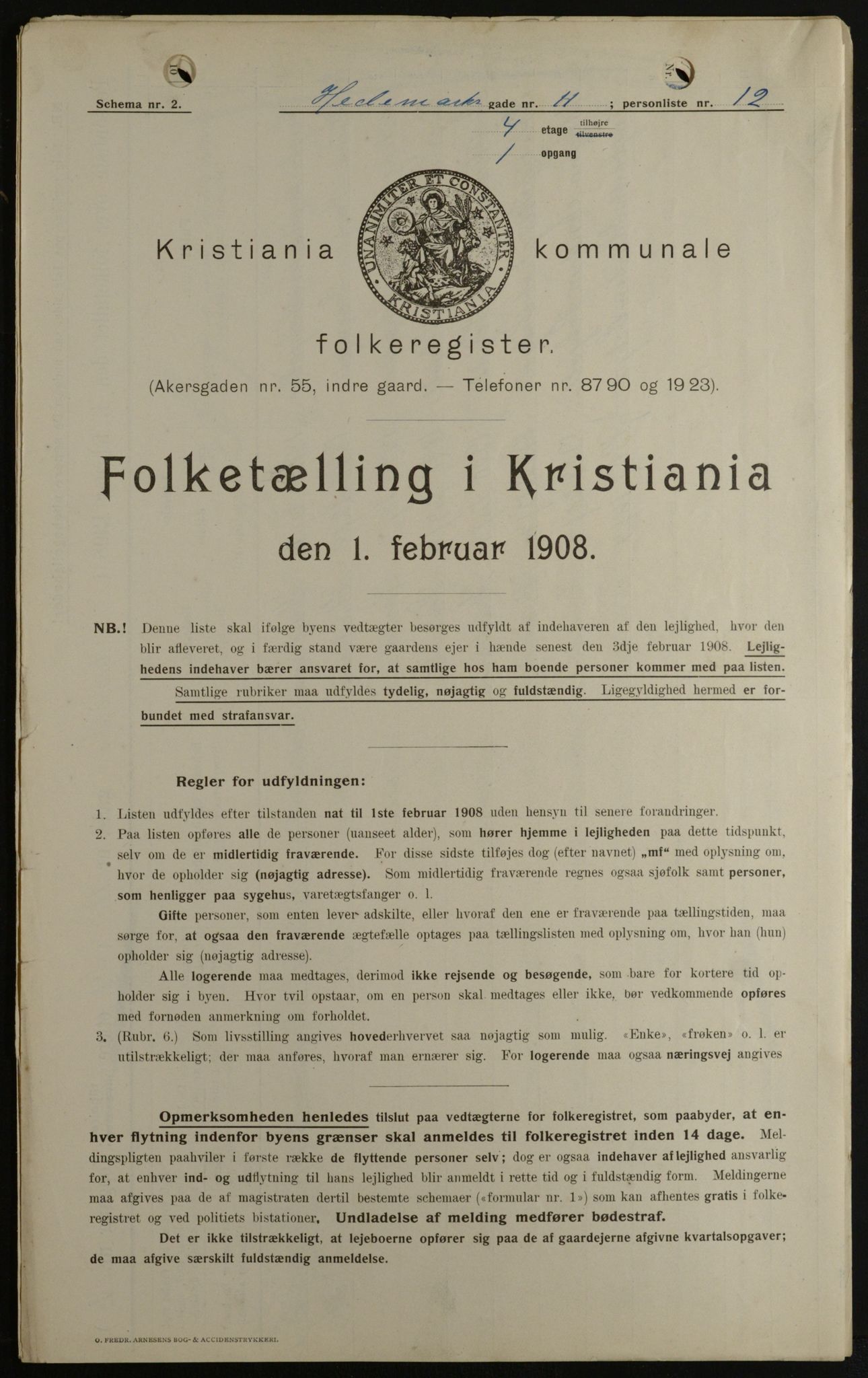 OBA, Kommunal folketelling 1.2.1908 for Kristiania kjøpstad, 1908, s. 32349