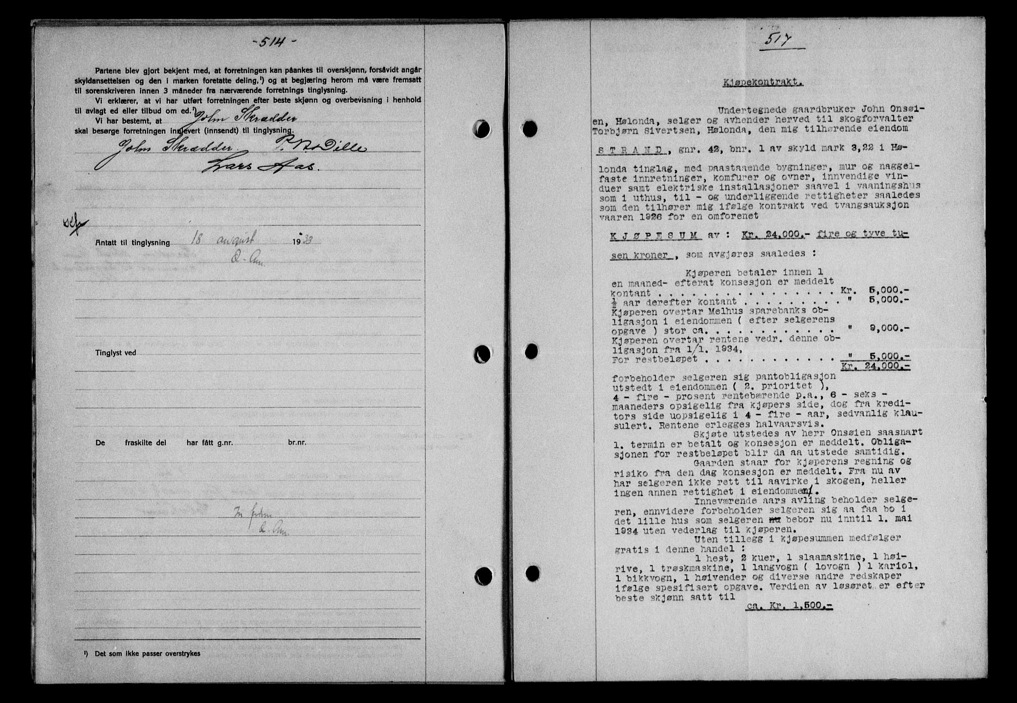 Gauldal sorenskriveri, SAT/A-0014/1/2/2C/L0043: Pantebok nr. 45-46, 1933-1934, Tingl.dato: 08.09.1933