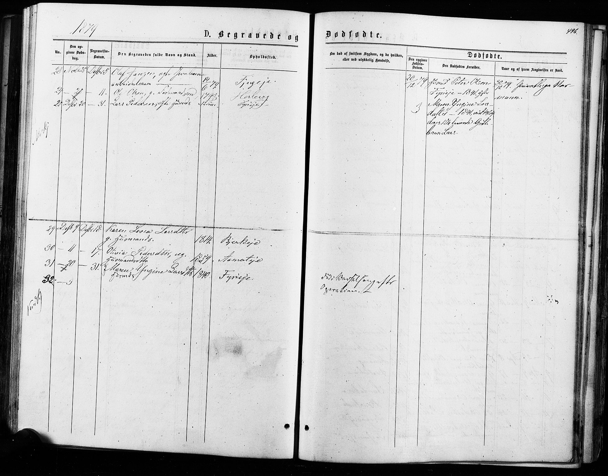 Nes prestekontor Kirkebøker, SAO/A-10410/F/Fa/L0009: Ministerialbok nr. I 9, 1875-1882, s. 496