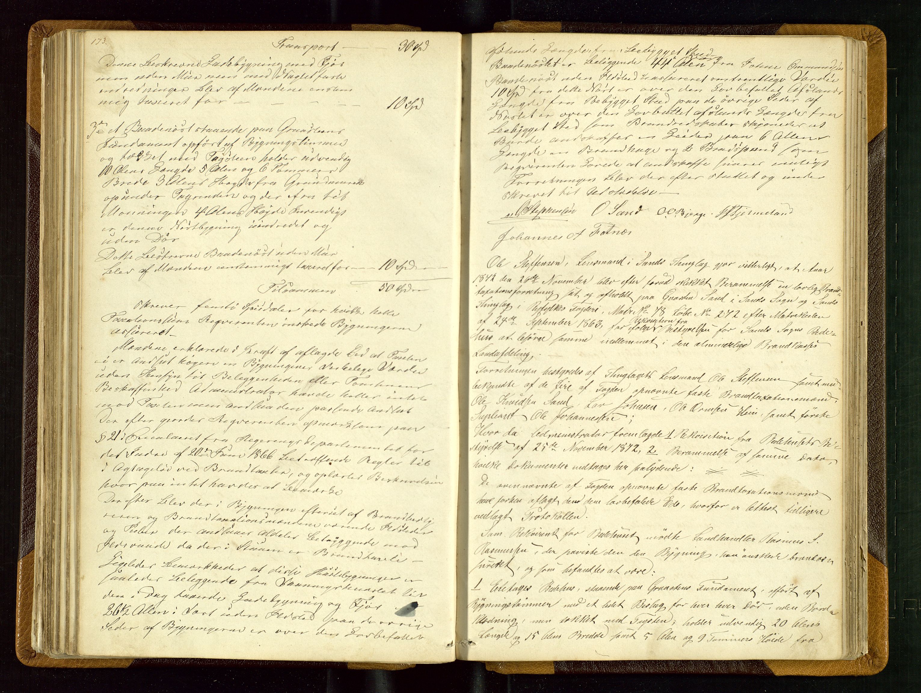 Sand lensmannskontor, AV/SAST-A-100415/Gob/L0001: Branntakstprotokoll, 1860-1879, s. 173