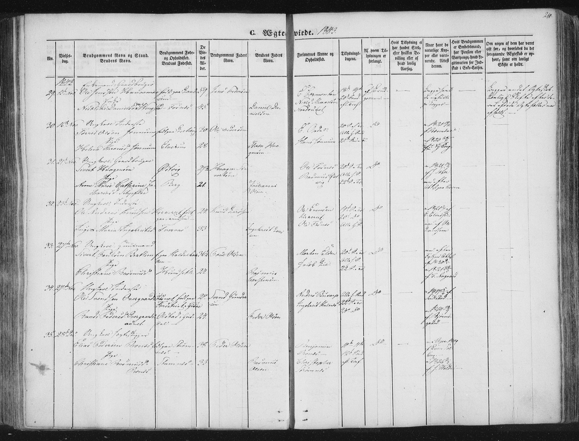 Ministerialprotokoller, klokkerbøker og fødselsregistre - Nord-Trøndelag, SAT/A-1458/741/L0392: Ministerialbok nr. 741A06, 1836-1848, s. 210