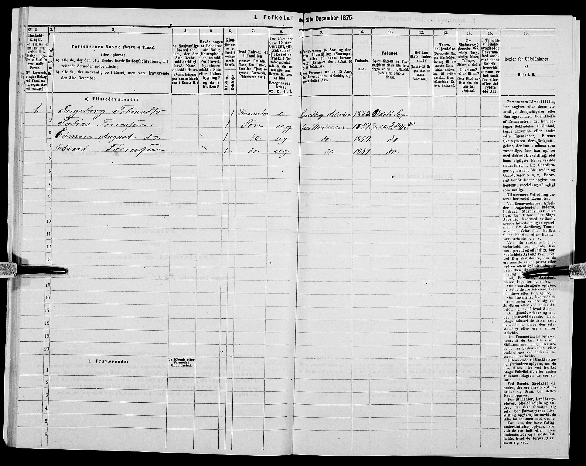 SAK, Folketelling 1875 for 1029P Sør-Audnedal prestegjeld, 1875, s. 694