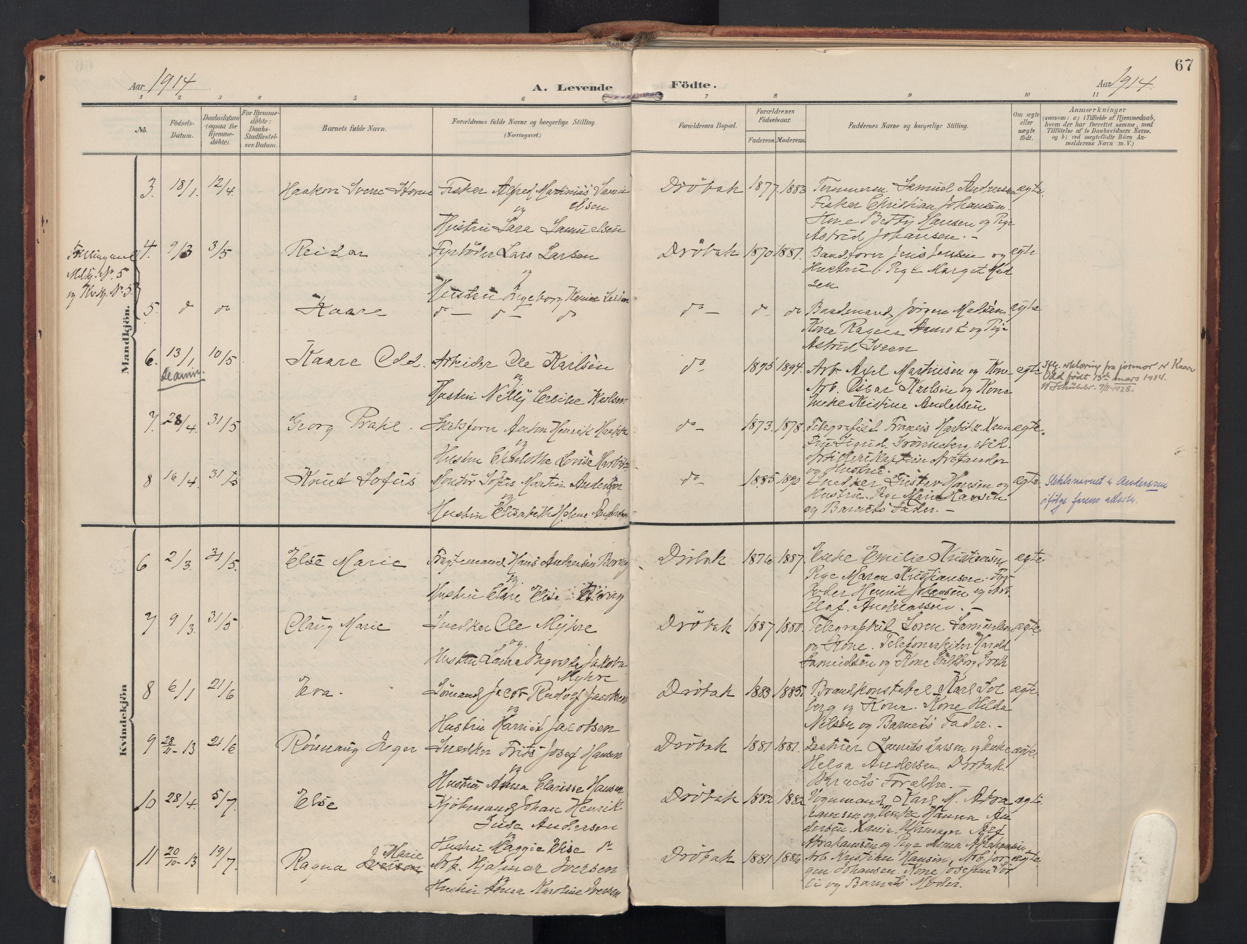 Drøbak prestekontor Kirkebøker, AV/SAO-A-10142a/F/Fb/L0003: Ministerialbok nr. II 3, 1897-1918, s. 67