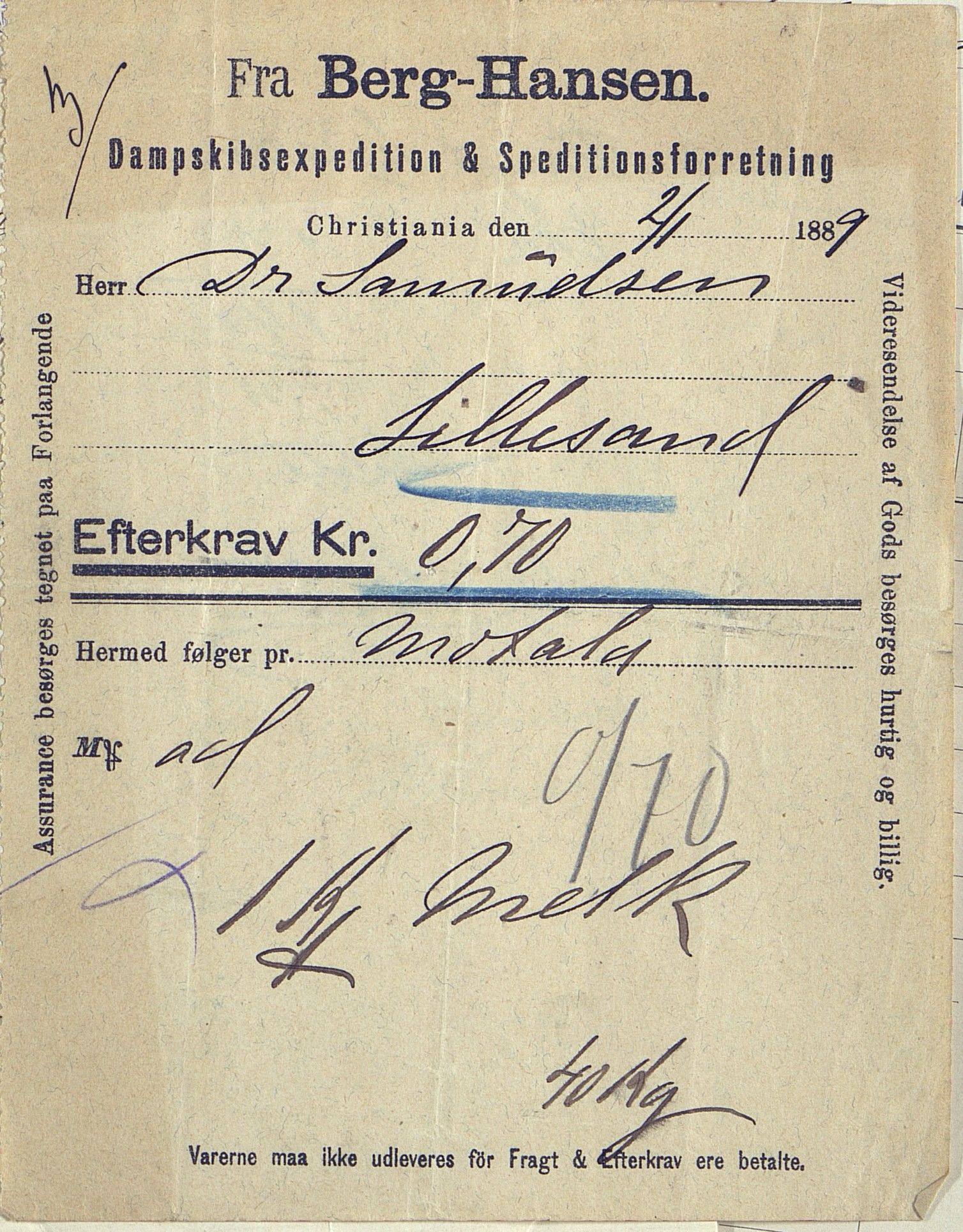 O. Terjesens rederi, AAKS/PA-2525/E/E01/L0001: Korrespondanse, 1875-1890