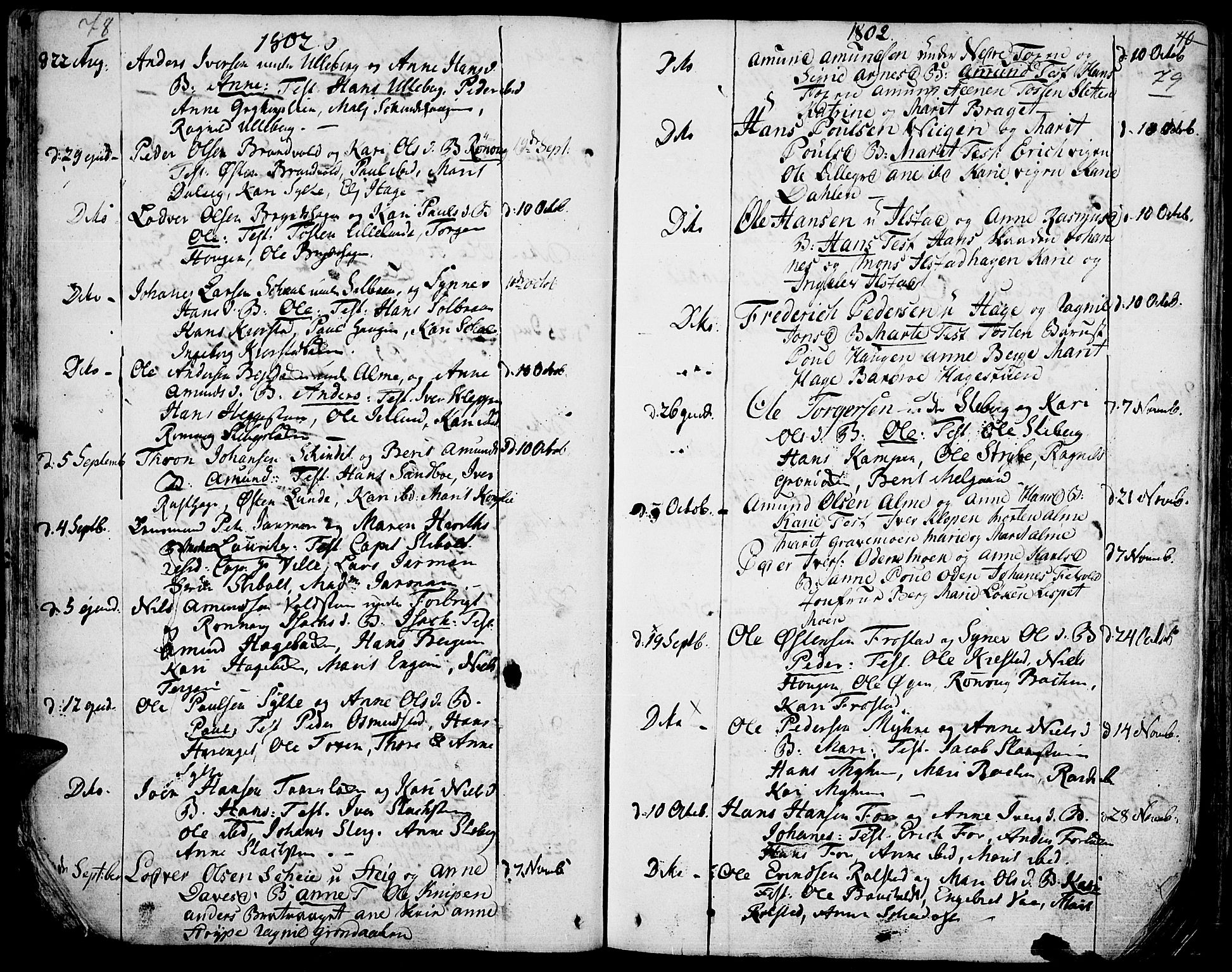Fron prestekontor, AV/SAH-PREST-078/H/Ha/Haa/L0001: Ministerialbok nr. 1, 1799-1816, s. 78-79