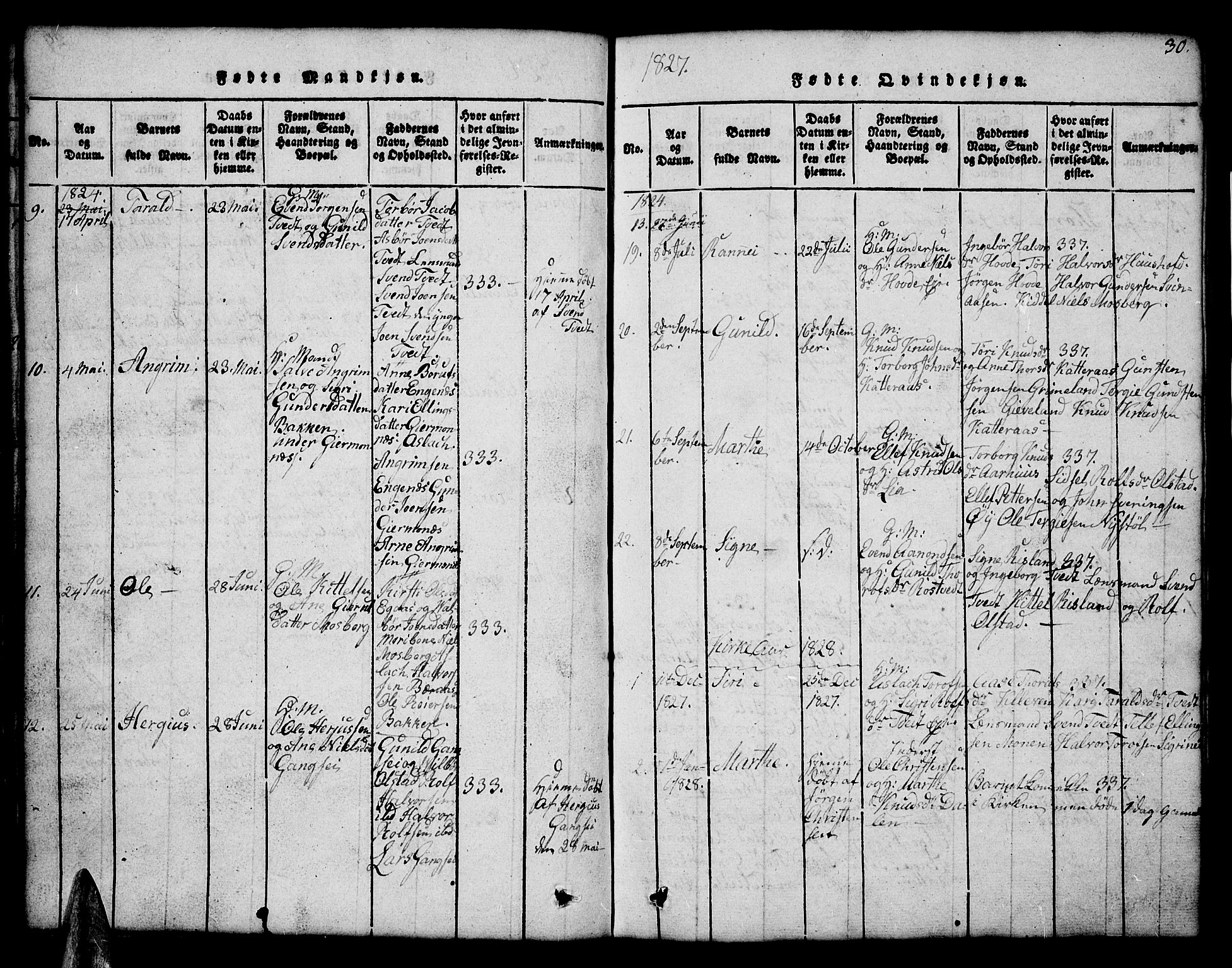 Åmli sokneprestkontor, AV/SAK-1111-0050/F/Fb/Fbc/L0001: Klokkerbok nr. B 1, 1816-1867, s. 30