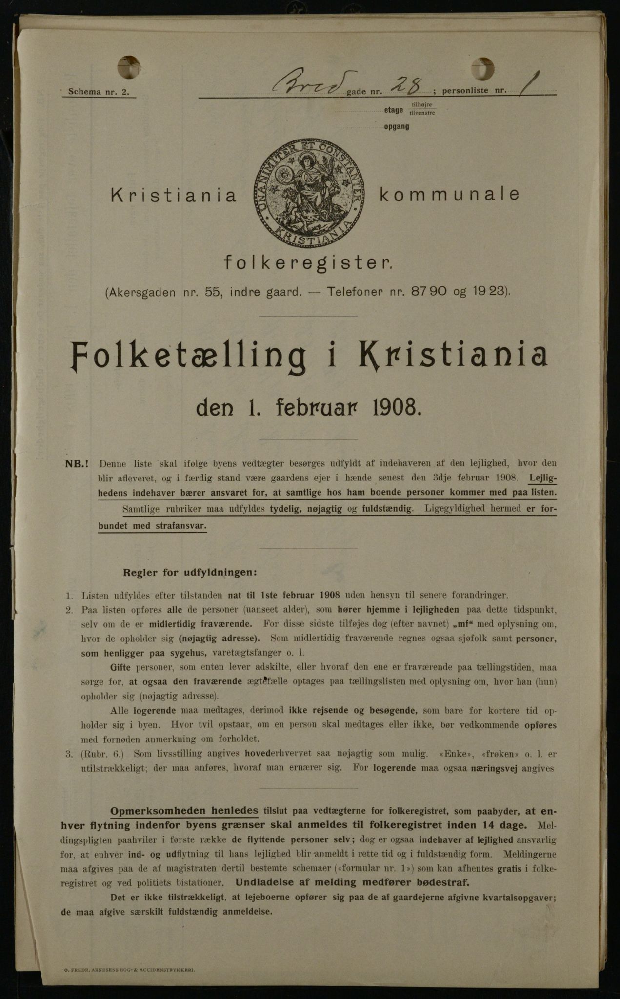 OBA, Kommunal folketelling 1.2.1908 for Kristiania kjøpstad, 1908, s. 8250