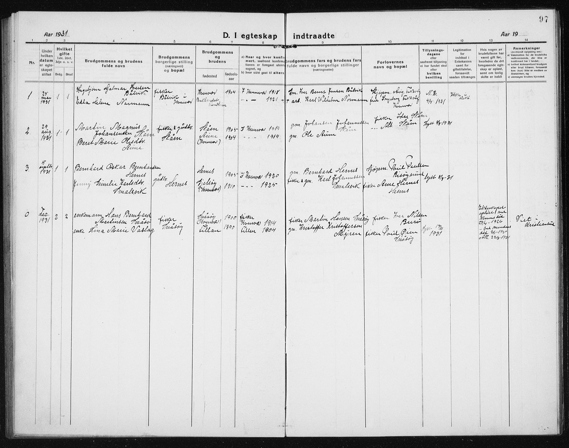 Ministerialprotokoller, klokkerbøker og fødselsregistre - Sør-Trøndelag, SAT/A-1456/635/L0554: Klokkerbok nr. 635C02, 1919-1942, s. 97