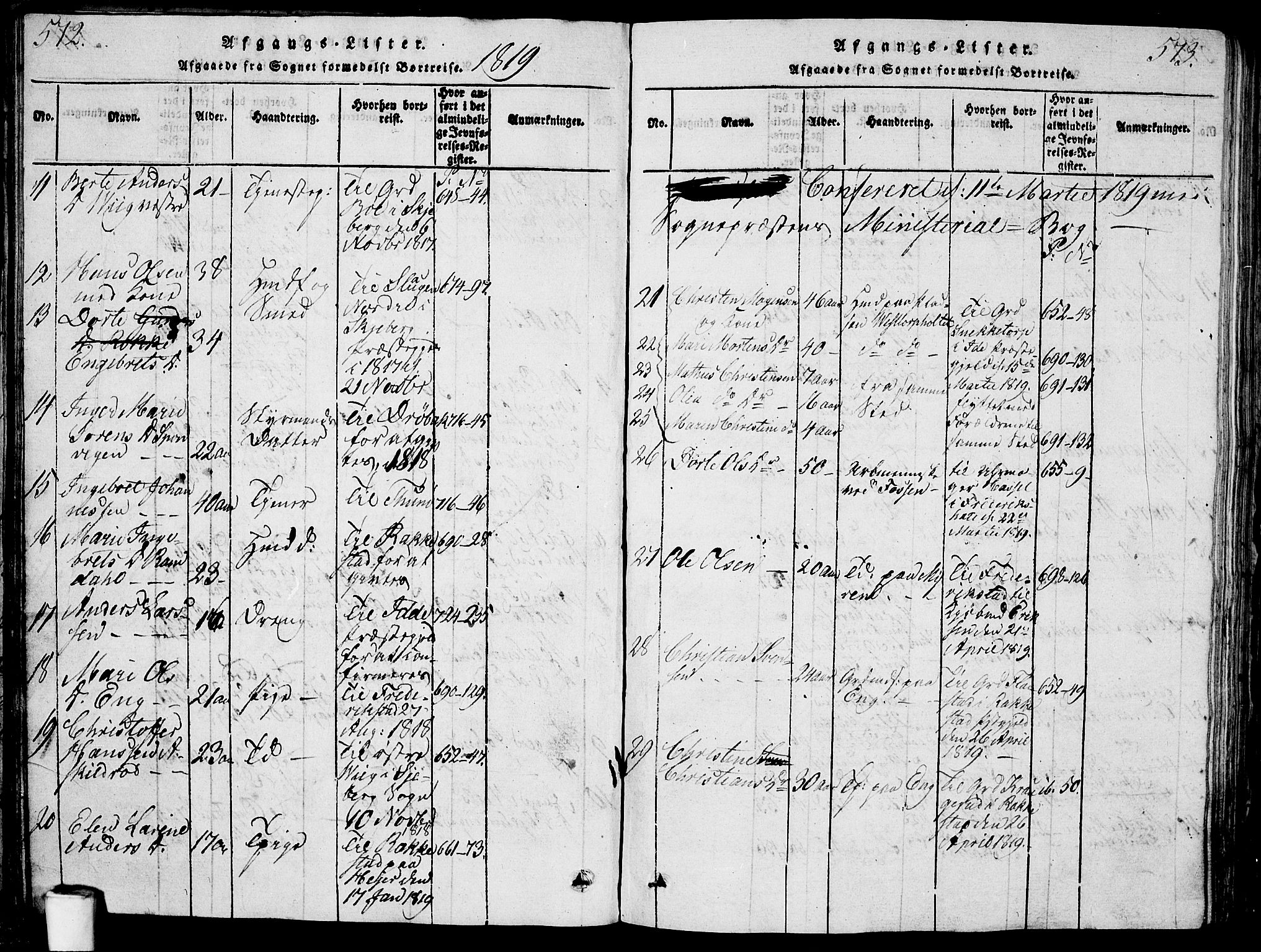 Berg prestekontor Kirkebøker, AV/SAO-A-10902/G/Ga/L0001: Klokkerbok nr. I 1, 1815-1832, s. 572-573