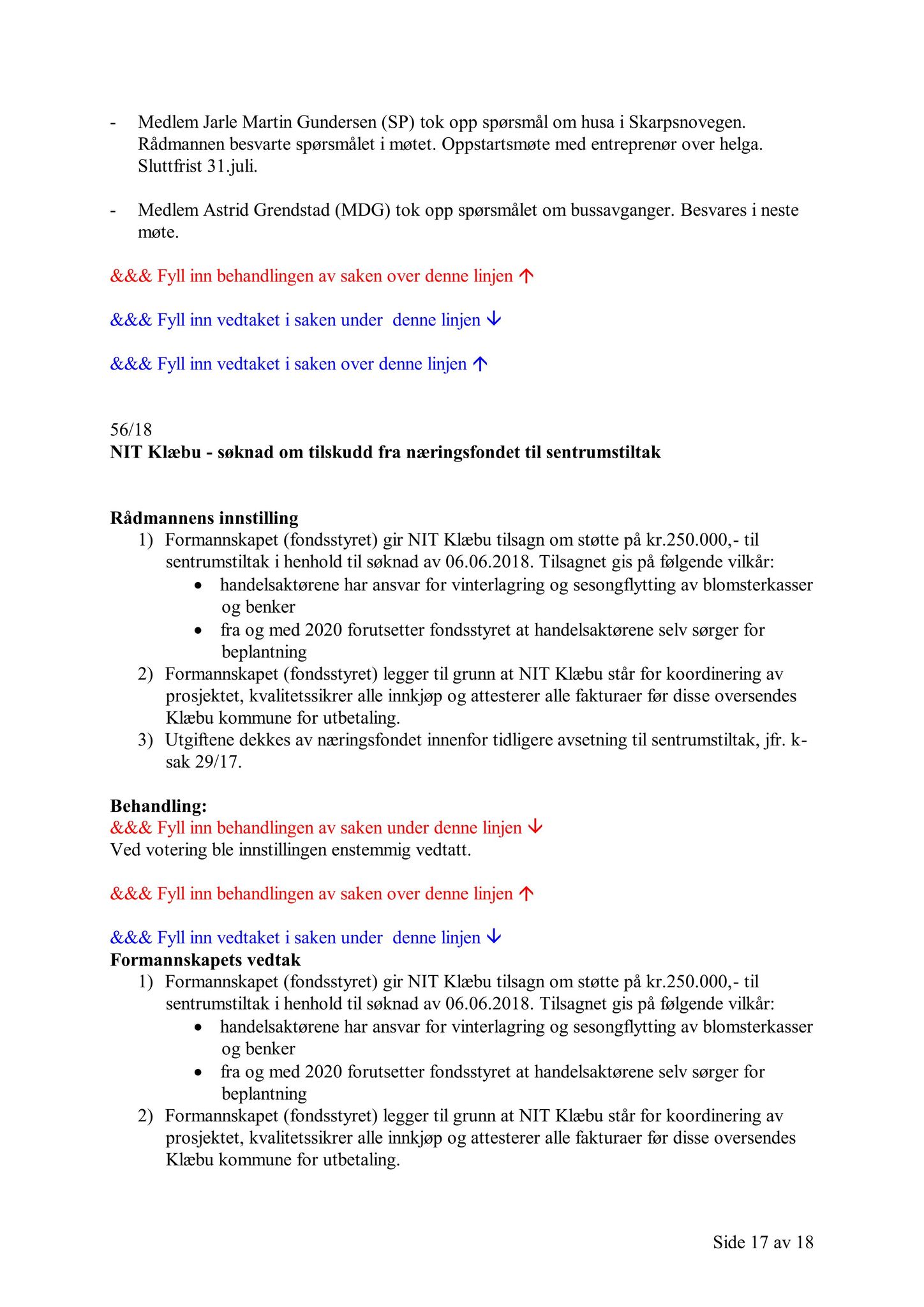 Klæbu Kommune, TRKO/KK/02-FS/L011: Formannsskapet - Møtedokumenter, 2018, s. 1535