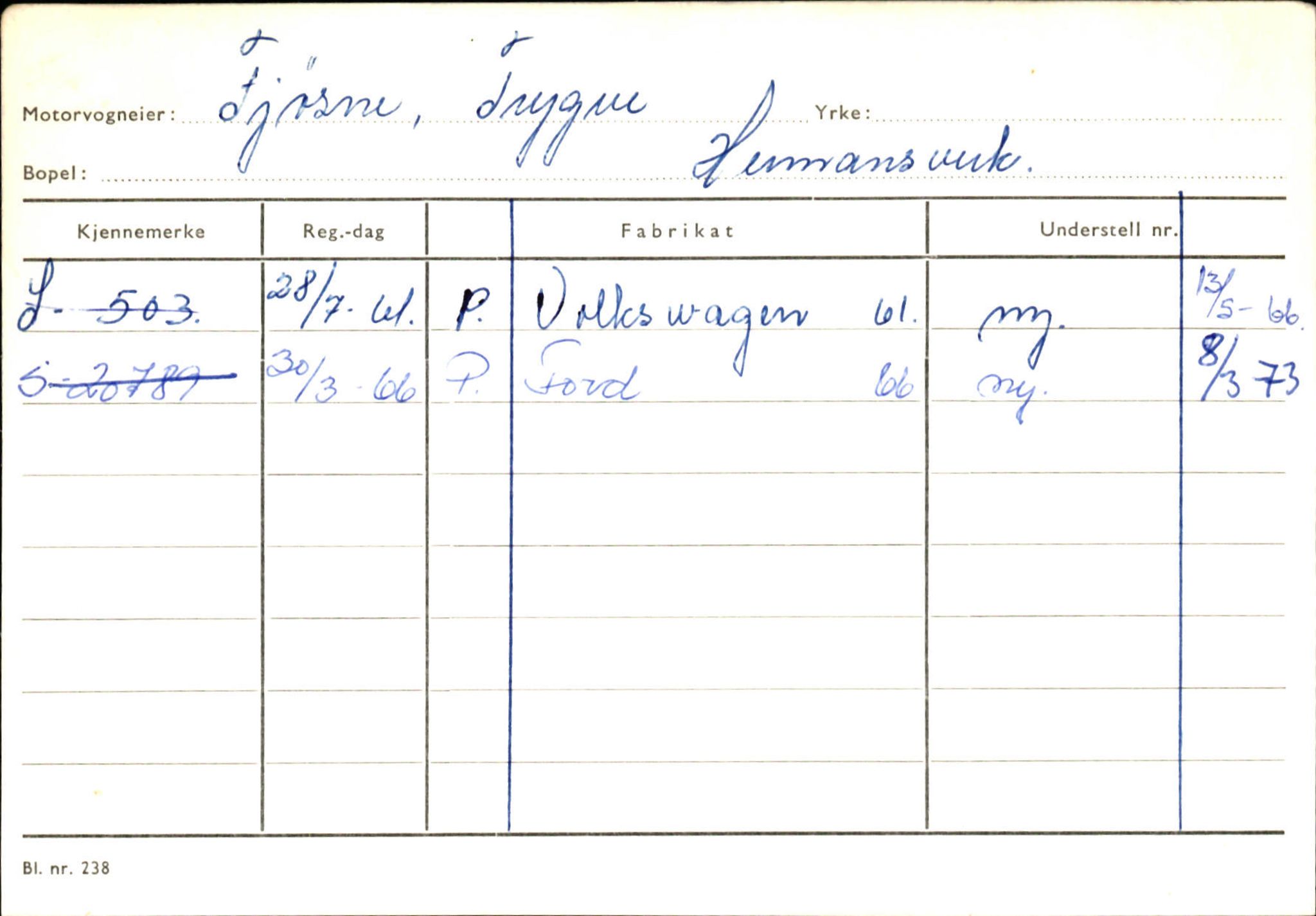 Statens vegvesen, Sogn og Fjordane vegkontor, AV/SAB-A-5301/4/F/L0126: Eigarregister Fjaler M-Å. Leikanger A-Å, 1945-1975, s. 1111