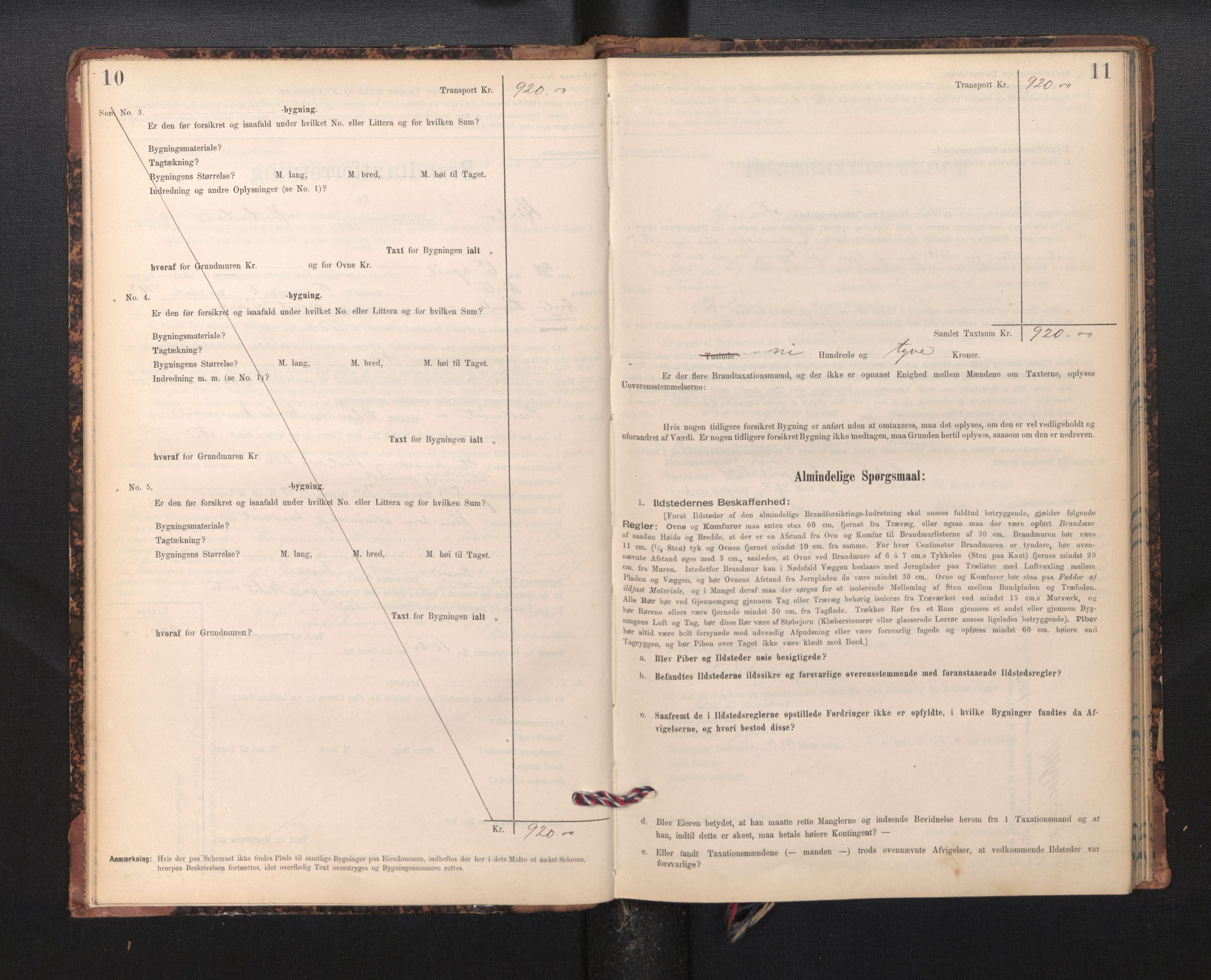Lensmannen i Herdla, AV/SAB-A-32901/0012/L0003:  Branntakstprotokoll skjematakst, 1897-1916, s. 10-11