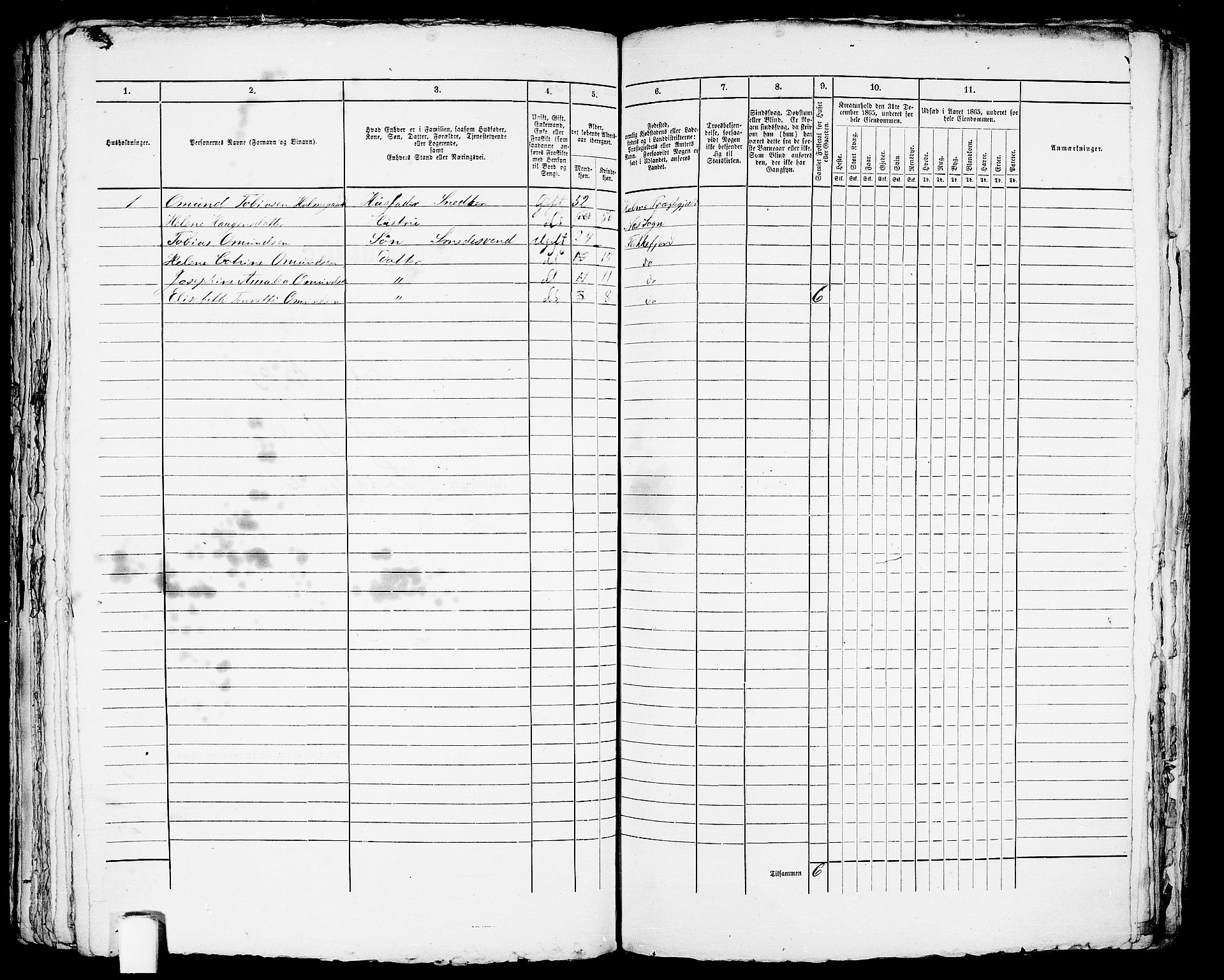 RA, Folketelling 1865 for 1004B Flekkefjord prestegjeld, Flekkefjord kjøpstad, 1865, s. 323