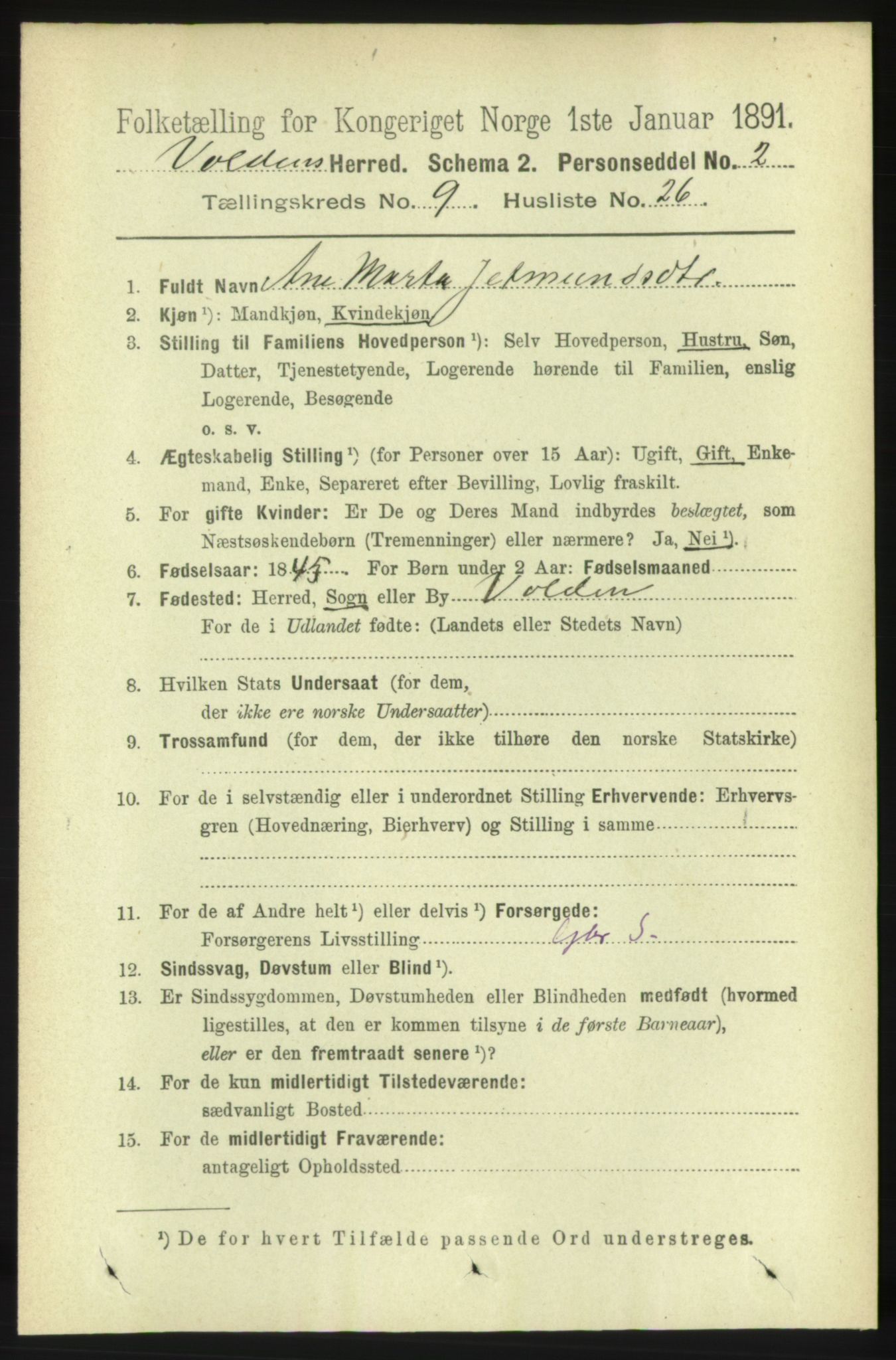 RA, Folketelling 1891 for 1519 Volda herred, 1891, s. 4407