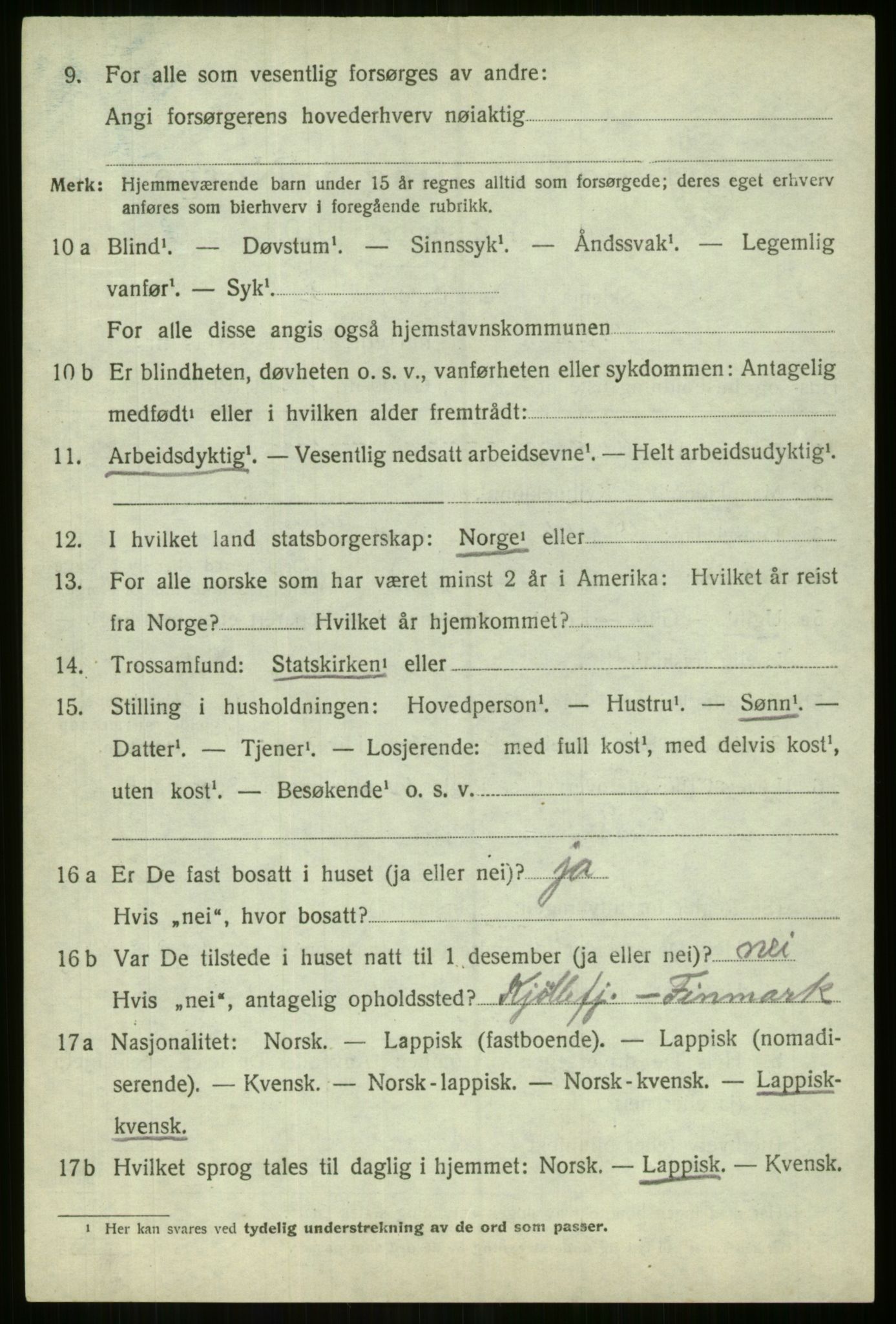 SATØ, Folketelling 1920 for 1938 Lyngen herred, 1920, s. 3542