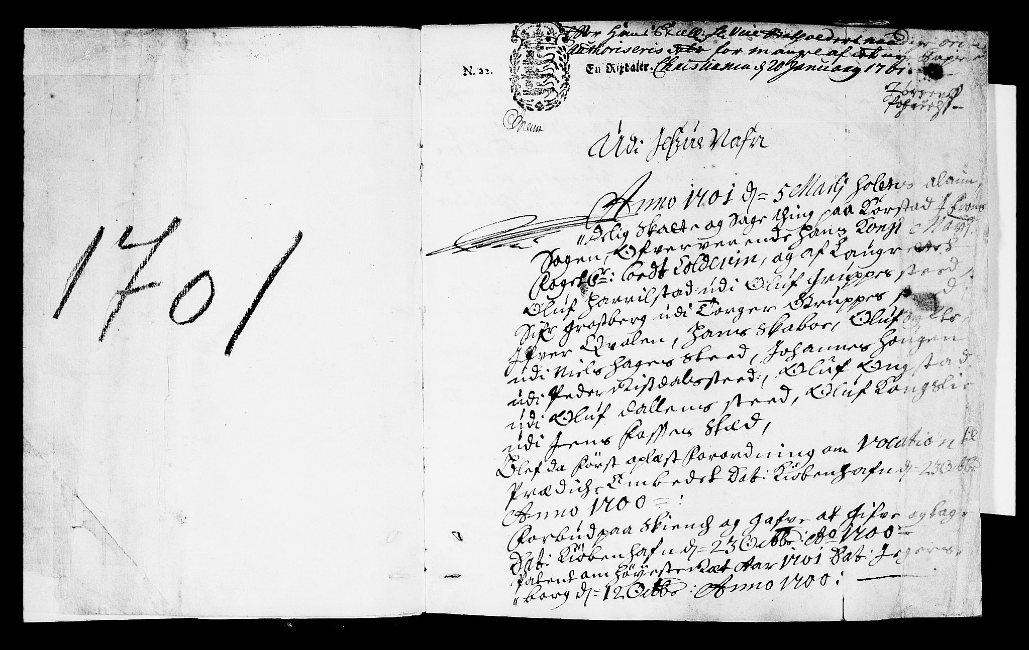 Sorenskriverier i Gudbrandsdalen, SAH/TING-036/G/Gb/Gba/L0029: Tingbok - Nord-Gudbrandsdal, 1701, s. 0b-1a