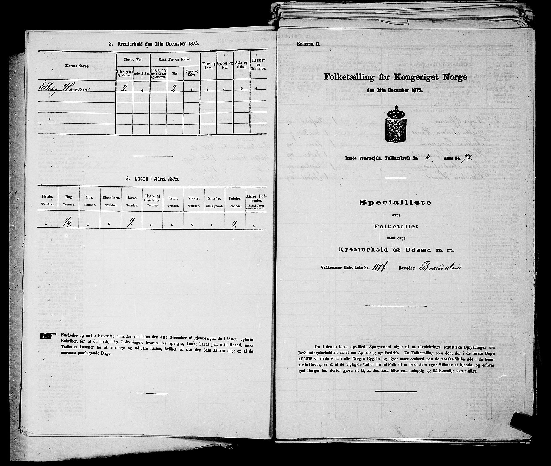 RA, Folketelling 1875 for 0135P Råde prestegjeld, 1875, s. 774