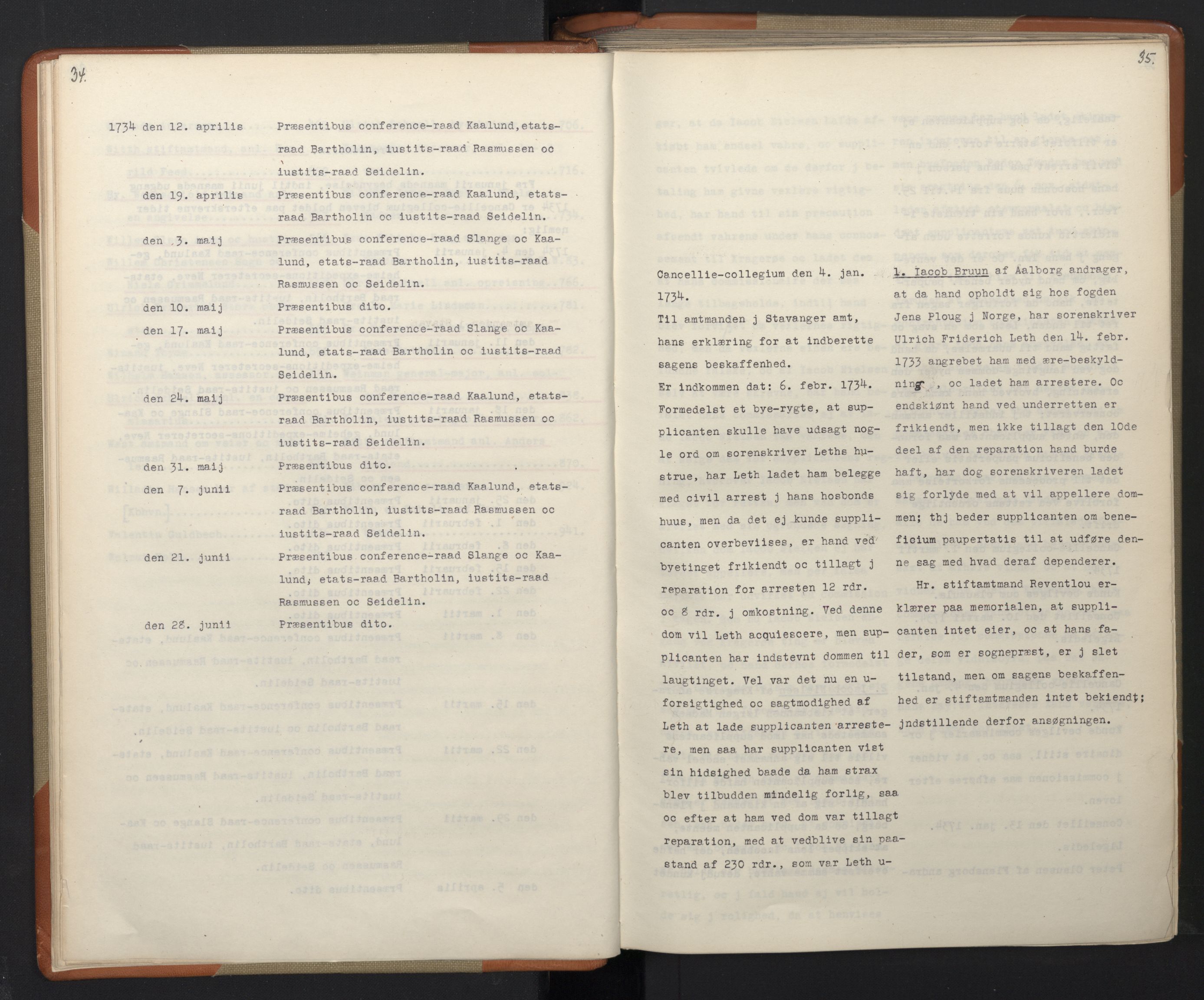 Avskriftsamlingen, AV/RA-EA-4022/F/Fa/L0098: Supplikker, 1734, s. 21