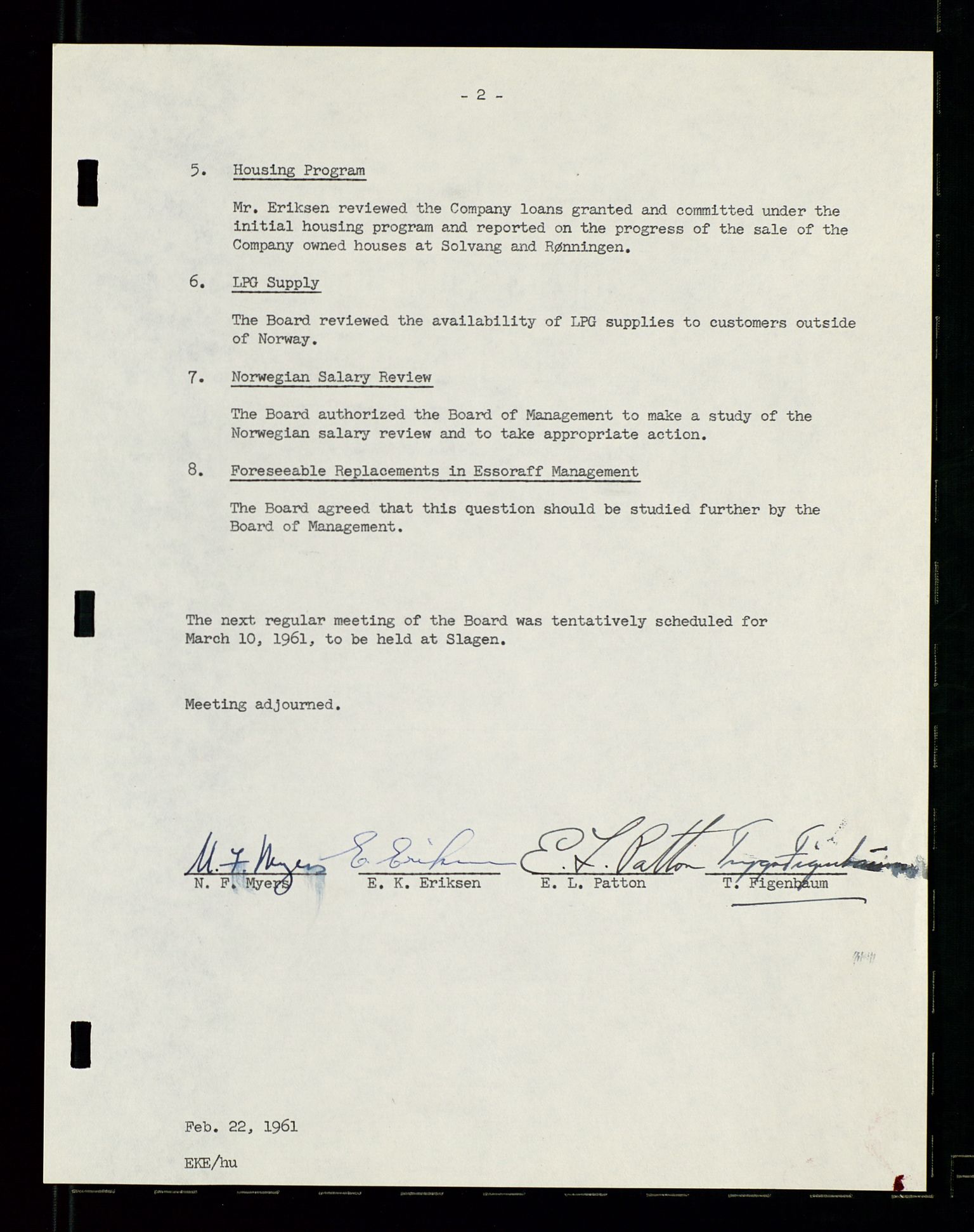 PA 1537 - A/S Essoraffineriet Norge, AV/SAST-A-101957/A/Aa/L0001/0002: Styremøter / Shareholder meetings, board meetings, by laws (vedtekter), 1957-1960, s. 116