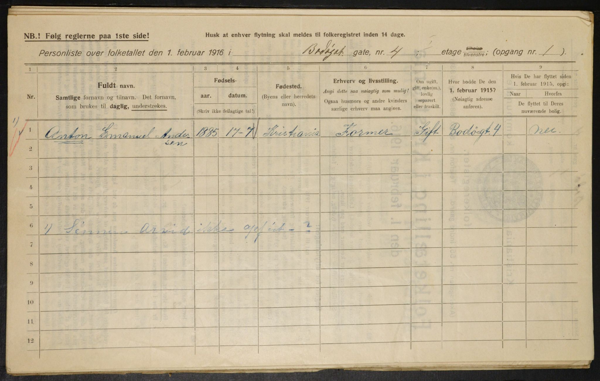 OBA, Kommunal folketelling 1.2.1916 for Kristiania, 1916, s. 6802