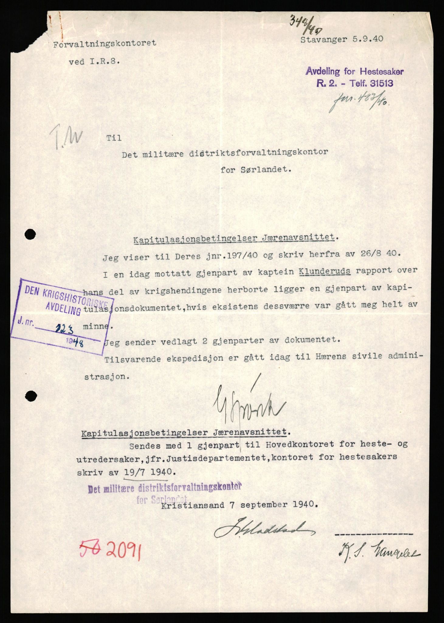 Forsvaret, Forsvarets krigshistoriske avdeling, AV/RA-RAFA-2017/Y/Yf/L0198: II-C-11-2100  -  Kapitulasjonen i 1940, 1940, s. 363