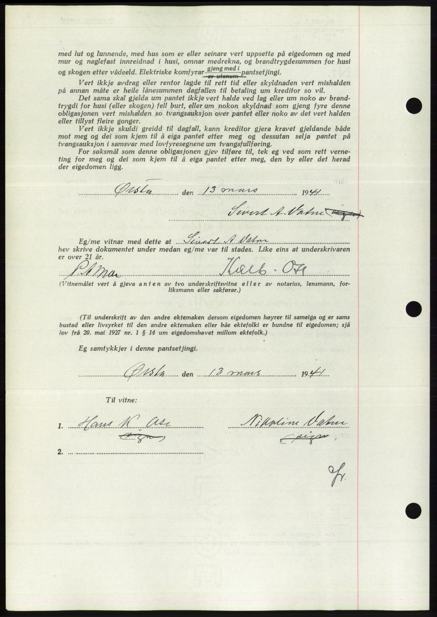 Søre Sunnmøre sorenskriveri, AV/SAT-A-4122/1/2/2C/L0071: Pantebok nr. 65, 1941-1941, Dagboknr: 267/1941