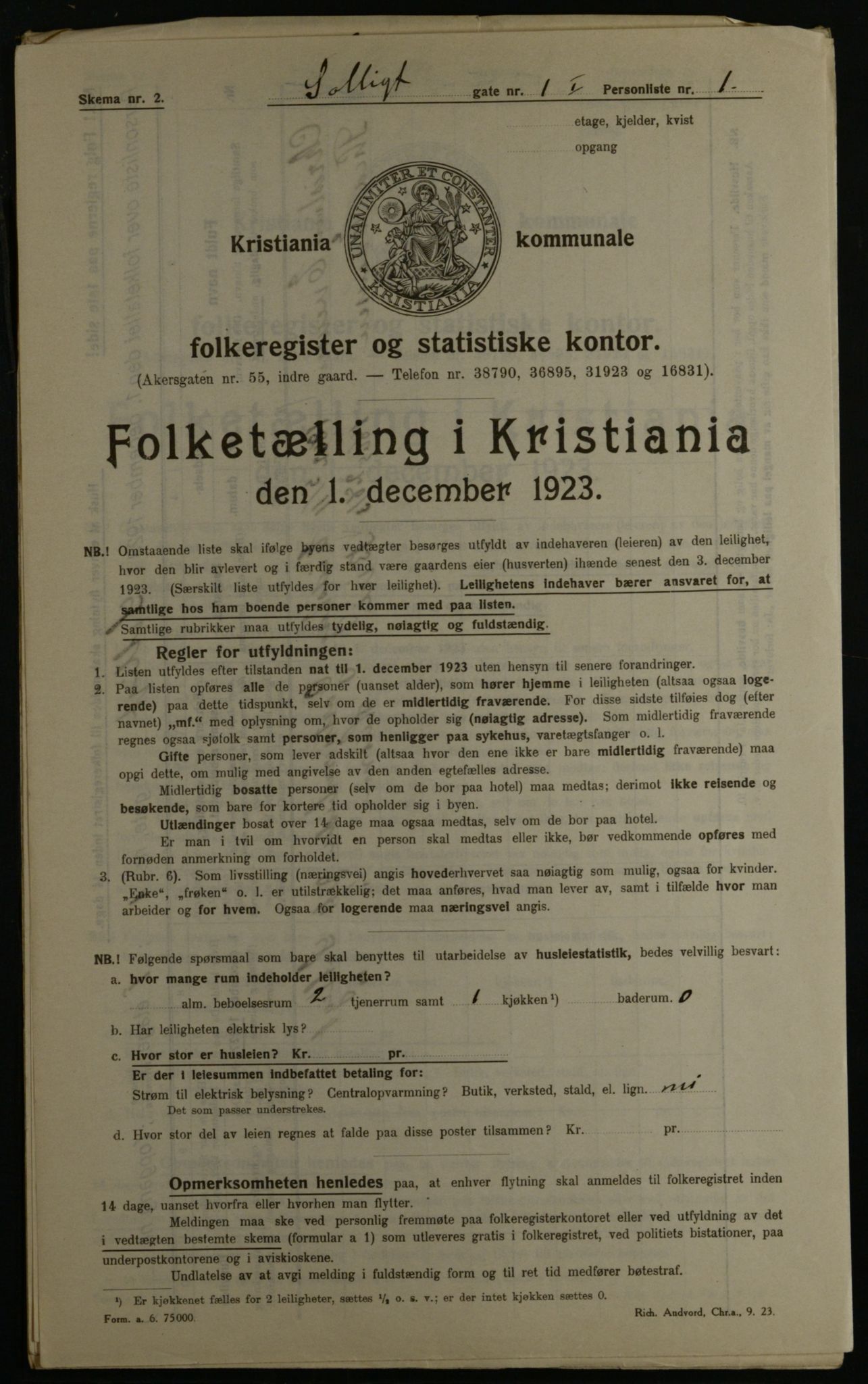 OBA, Kommunal folketelling 1.12.1923 for Kristiania, 1923, s. 109770